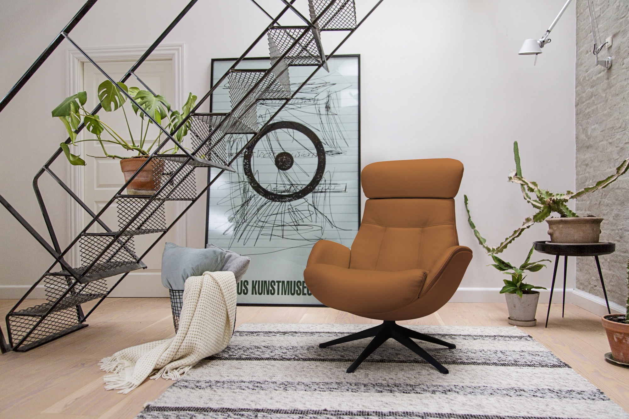 FLEXLUX Relaxsessel »Elegant, Funktionssessel, verstellbarer Rücken- und Kopfstütze«, Premium Komfort, Rücken- & Kopfteilverstellung, drehbar, Fuß schwarz