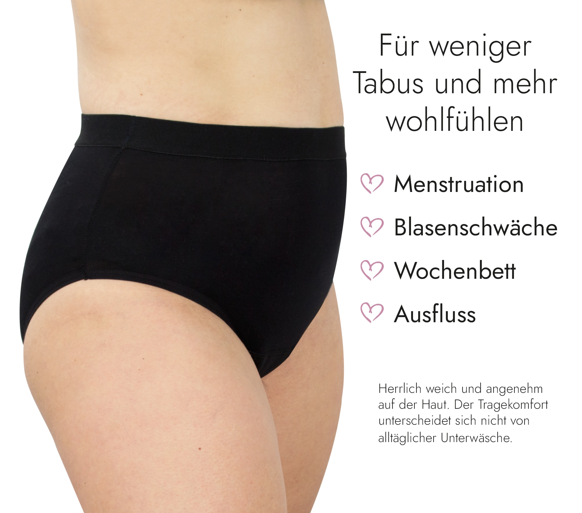 Hydas Inkontinenzslip »mit integrierter dünner, 5-Lagen-Technologie Saugeinlage, High-Waist«, Schutz bei Blasenschwäche, während der Periode oder im Wochenbett