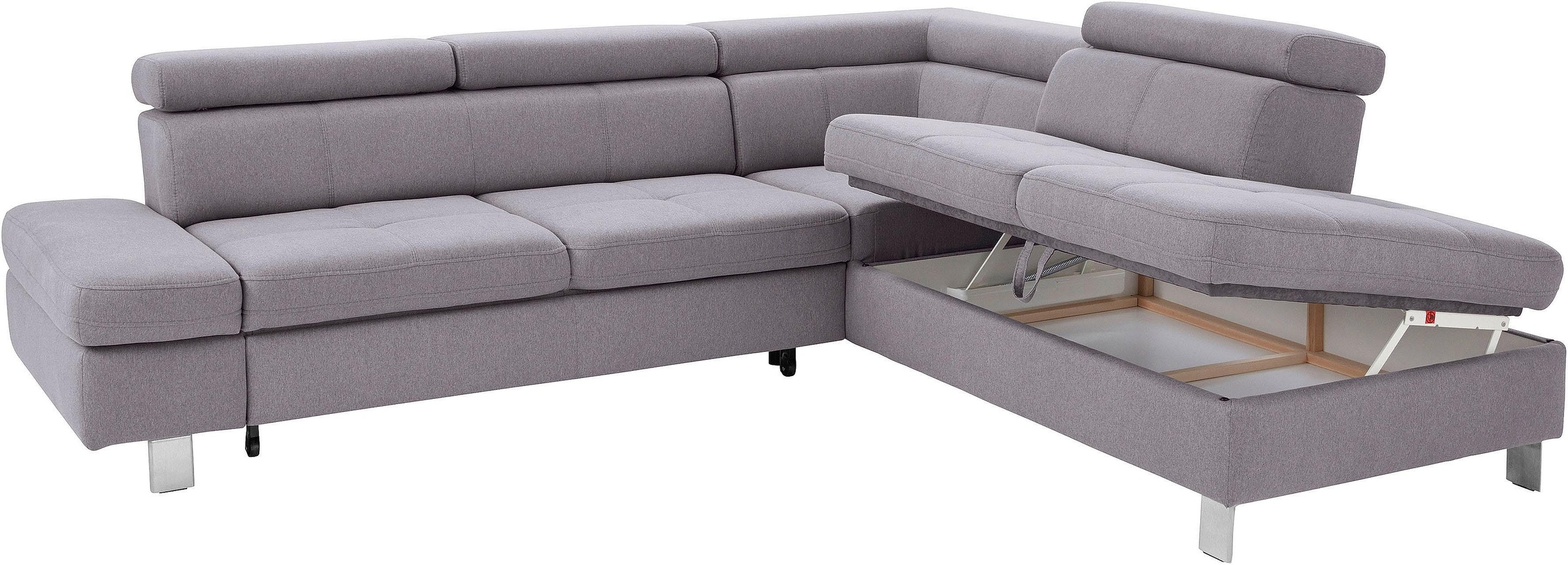 exxpo - sofa fashion Ecksofa »Fiji, L-Form«, mit Kopf- bzw. Rückenverstellung, wahlweise mit Bettfunktion