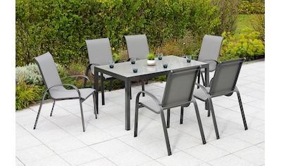 MERXX Garten-Essgruppe »Amalfi«, (Set, 7 tlg.), 6 Sessel, stapelbar, Tisch 90x150 cm kaufen