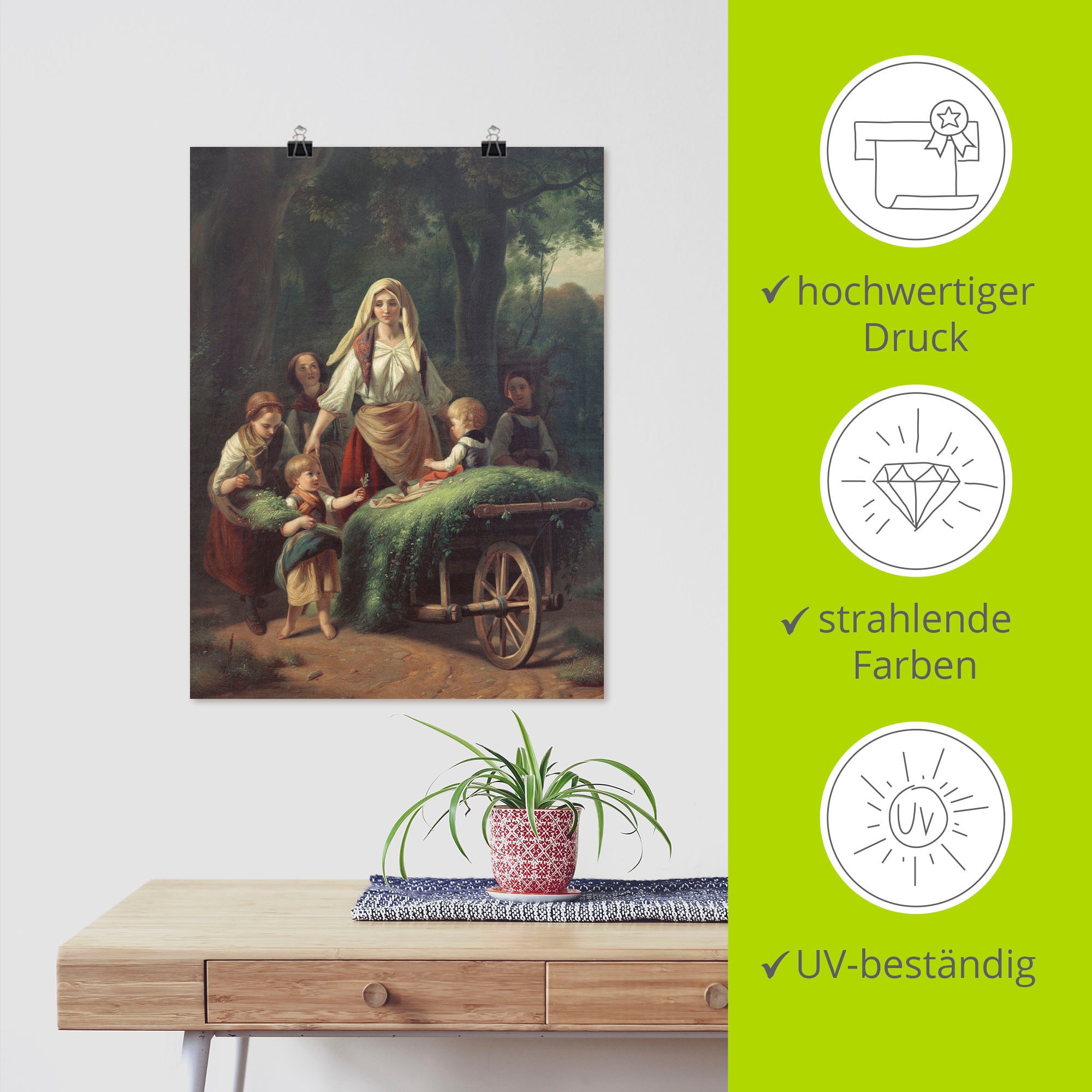 Artland Kunstdruck »Die Heimkehr aus dem Walde«, Gruppen & Familien, (1 St.), als Alubild, Leinwandbild, Wandaufkleber oder Poster in versch. Größen