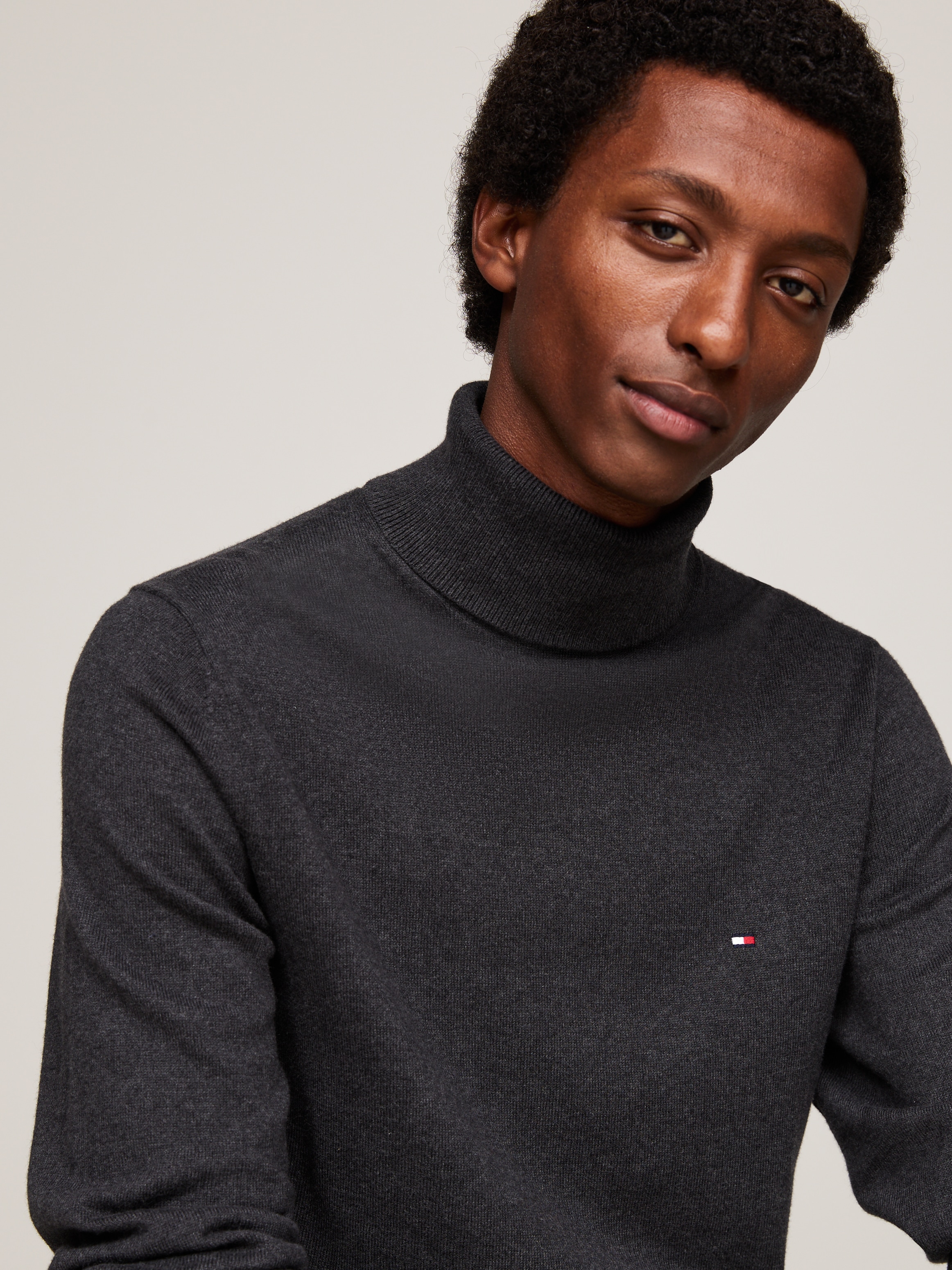 Tommy Hilfiger Rollkragenpullover »PIMA ORG CTN CASHMERE ROLL NECK«