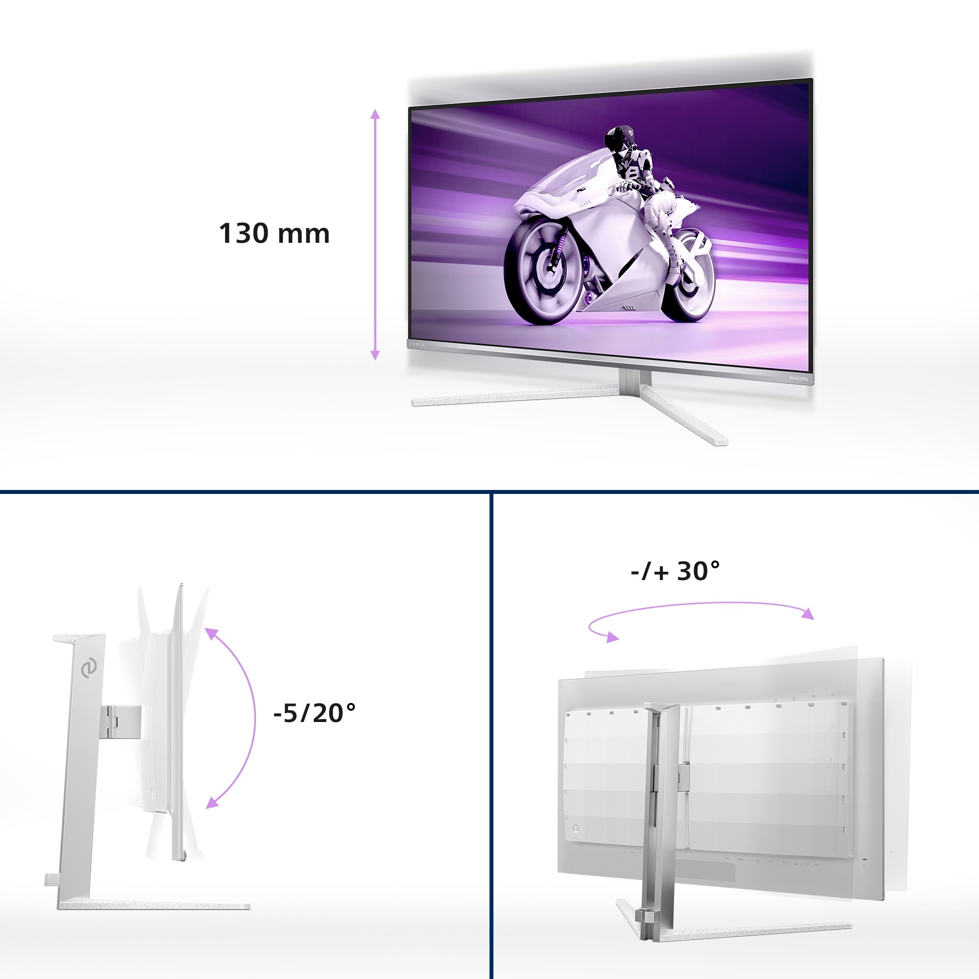 Philips OLED-Monitor »32M2N8900«, 80 cm/32 Zoll, 3840 x 2160 px, 4K Ultra HD, 0,03 ms Reaktionszeit, 240 Hz, Höhe, Drehung, Neigung