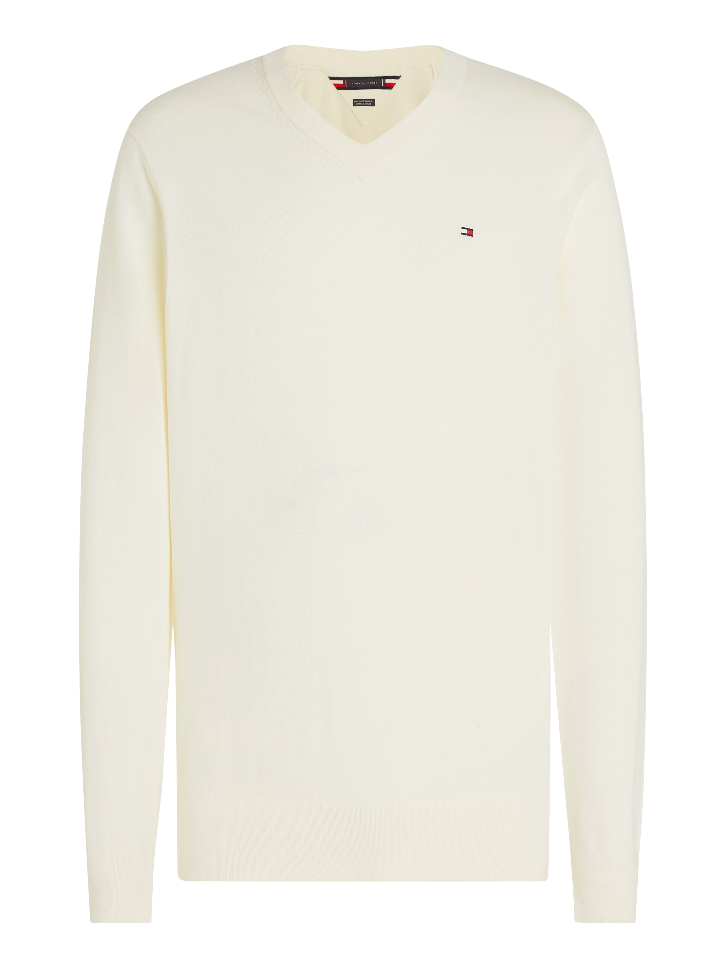 Tommy Hilfiger V-Ausschnitt-Pullover »PIMA ORG CTN CASHMERE V NECK«