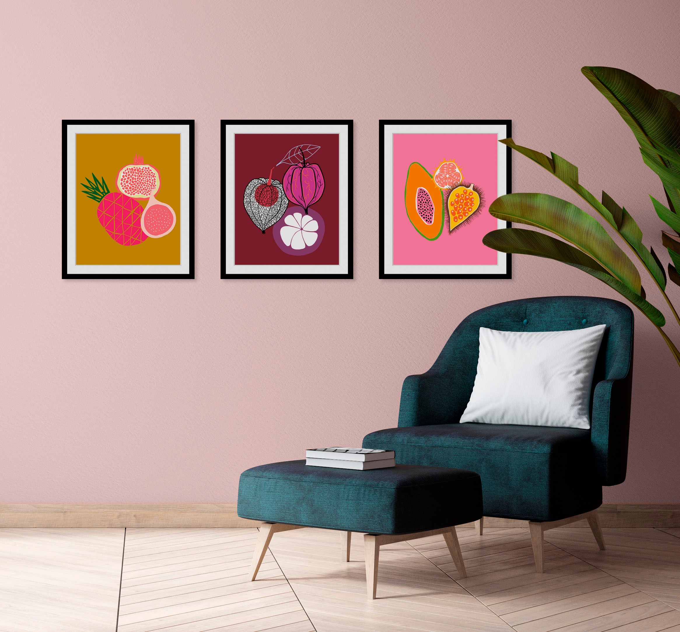 queence Bild »Anton« Essen | Figuren | Kunst | Lebensmittel | Obst | Obst Bilder 1 Stk. tlg. HD Premium Poster-Druck inkl. Holzrahmen