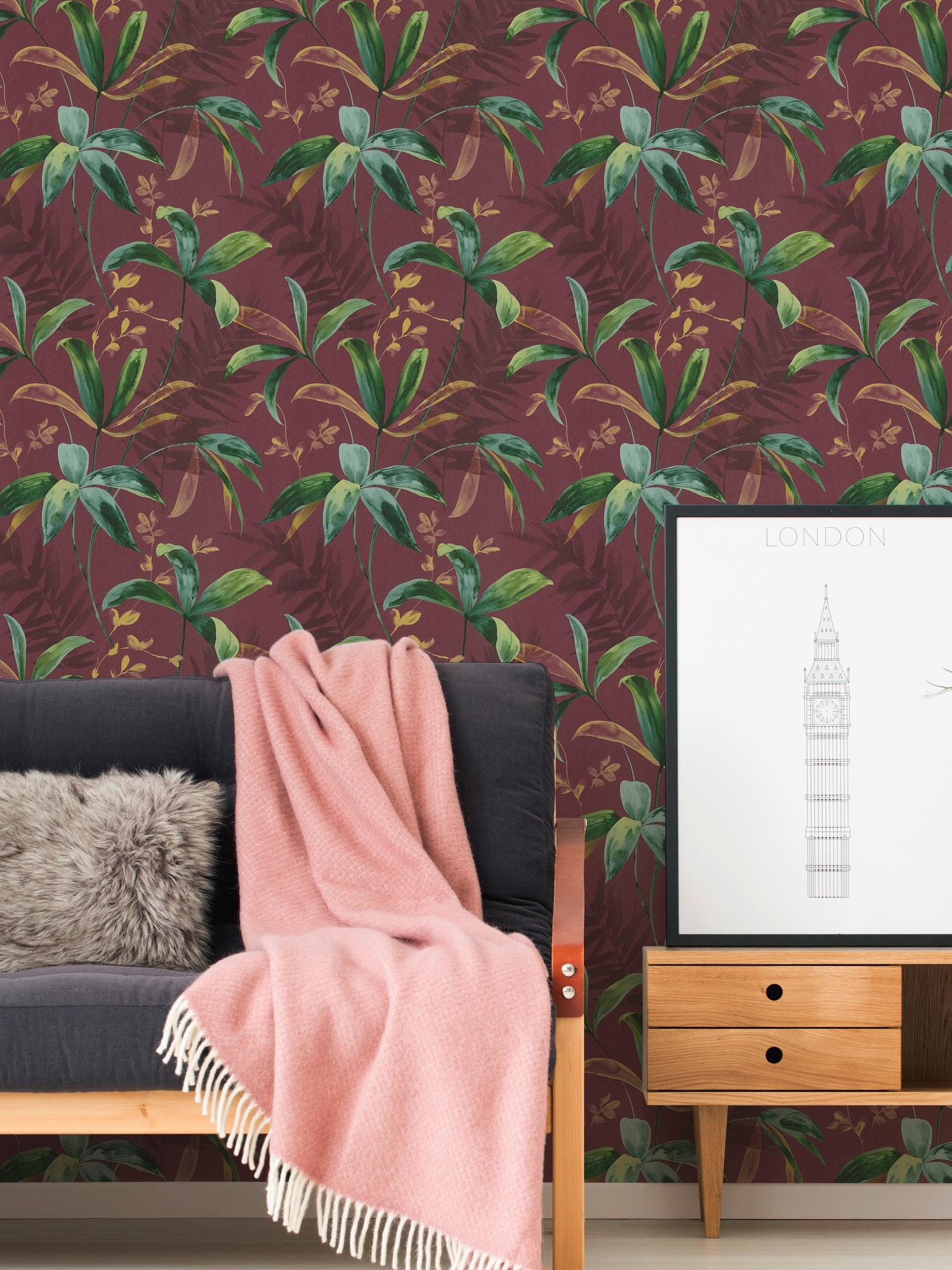 Architects Paper Vliestapete »Jungle Chic«, floral-botanisch-tropisch, Palmentapete Tapete Dschungel Tapeten Wohnzimmer Schlafzimmer Küche