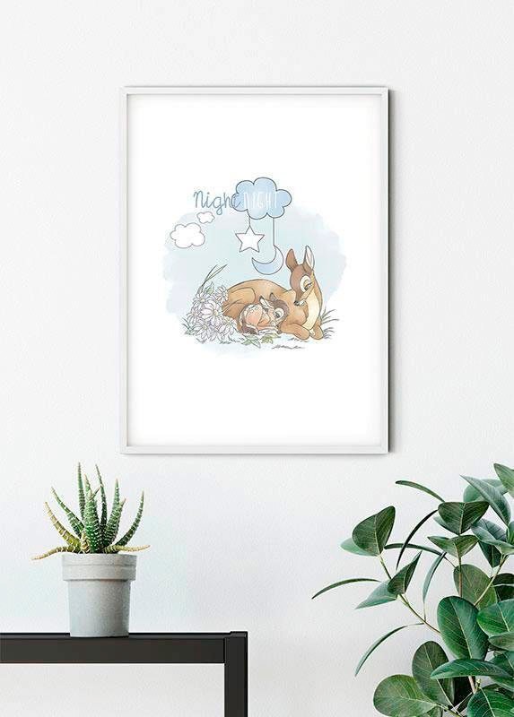 Komar Bild »Bambi Good Night«, Disney, (1 St.), Wandbild zur Dekoration im Kinderzimmer - ohne Rahmen