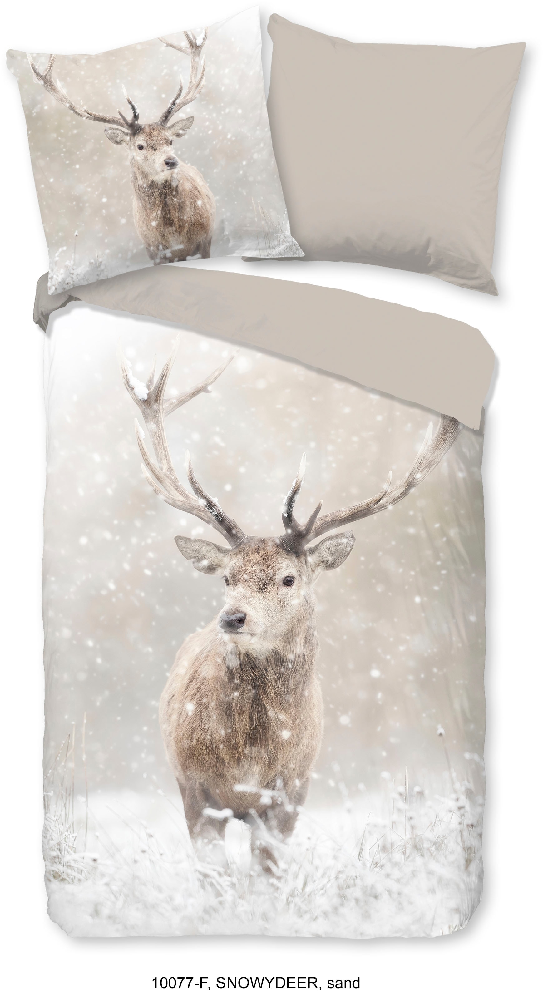 good morning Wendebettwäsche »Snowydeer«, Flanell, Biber, Baumwolle, Winter günstig online kaufen