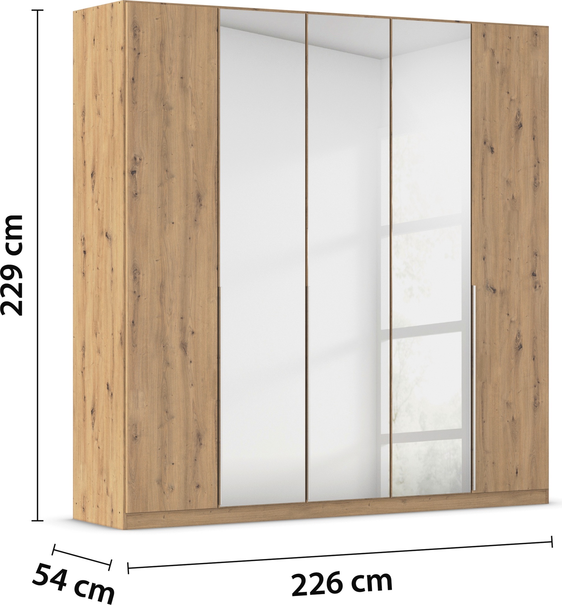rauch Drehtürenschrank »Kleiderschrank Schrank Garderobe AGORDO mit Dekor- oder Hochglanzfront«, (in zwei Griff-Farben), durchdachte Innenausstattung, in 6 Breiten und 2 Höhen MADE IN GERMANY