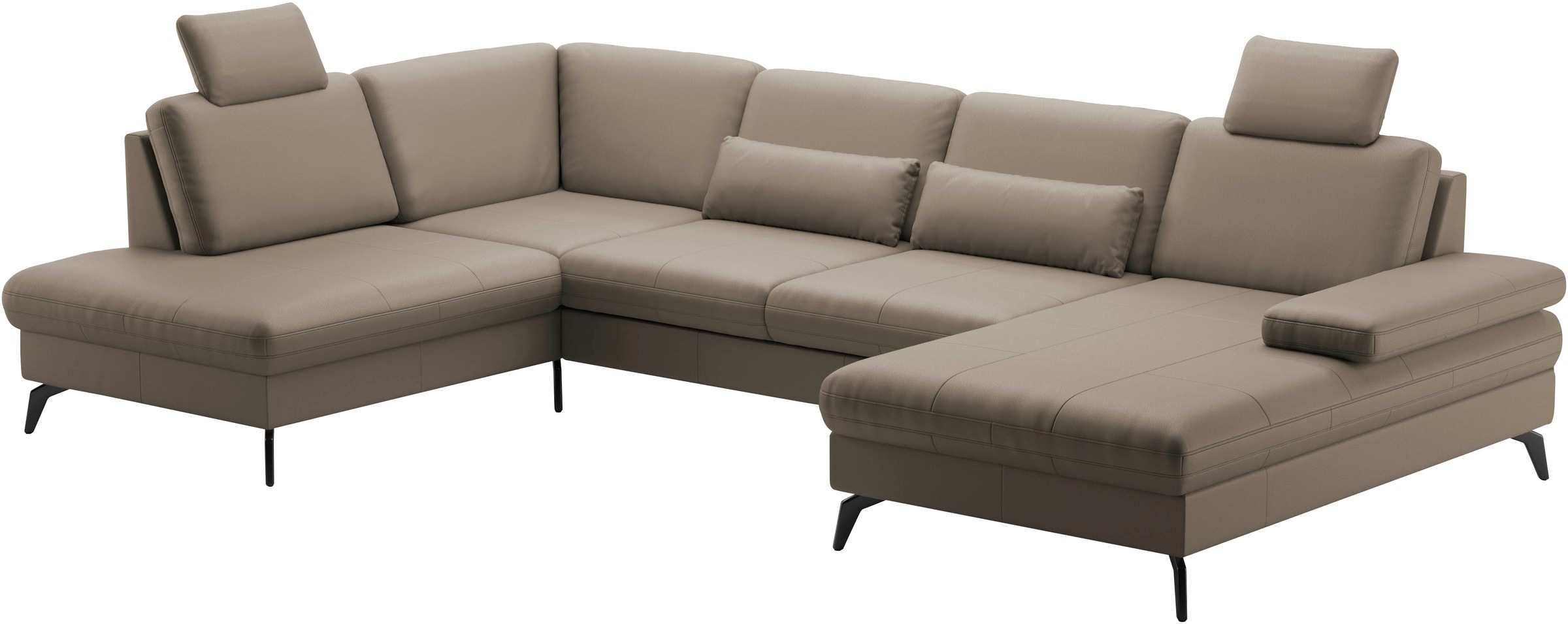sit&more Wohnlandschaft »Morris U-Form, inkl. Sitztiefenverstellung«, wahlweise mit Armteilverstellung, Bettfunktion & Bettkasten