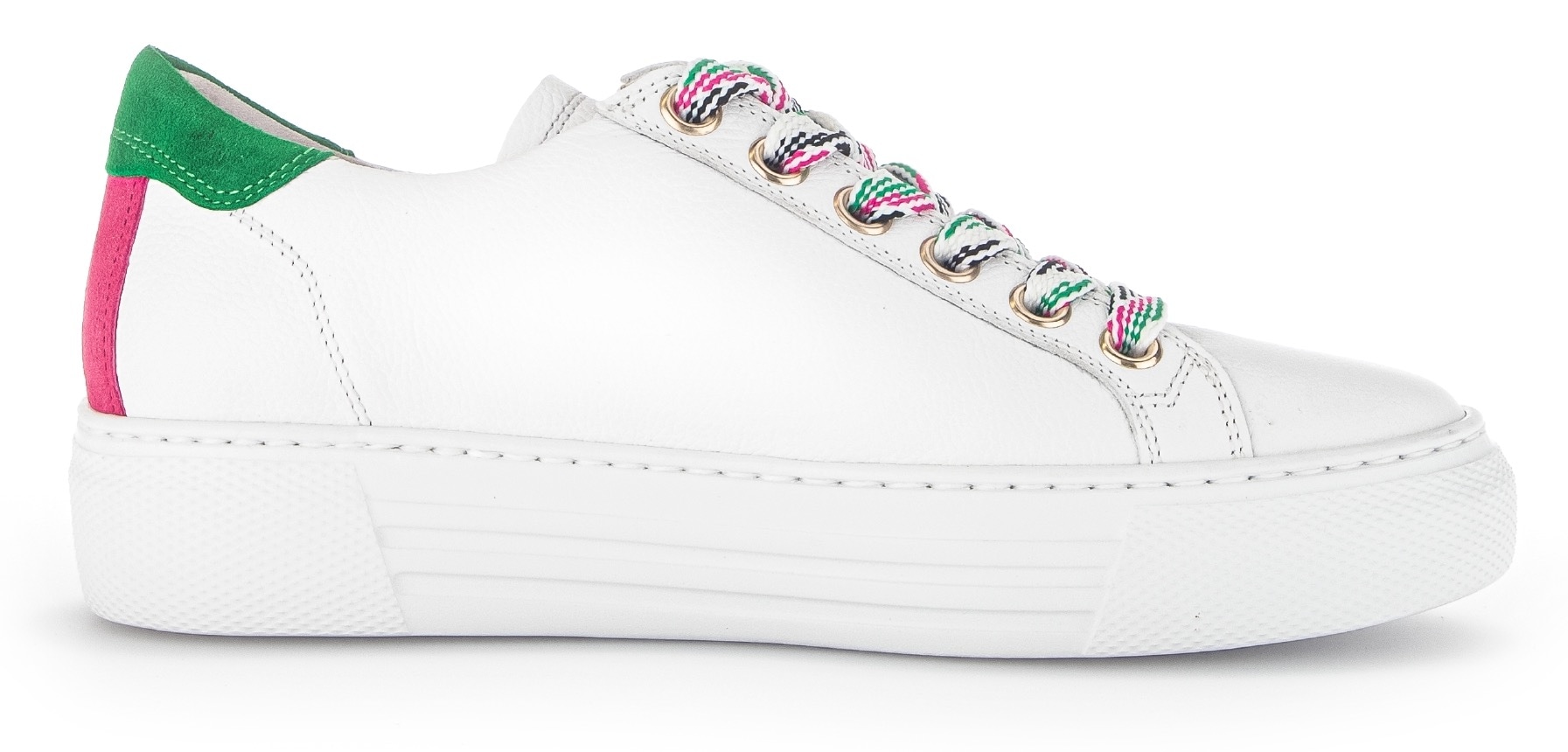Gabor Plateausneaker »FLORENZ«, mit bunten Besätzen, Weite G, Freizeitschuh, Halbschuh, Schnürschuh
