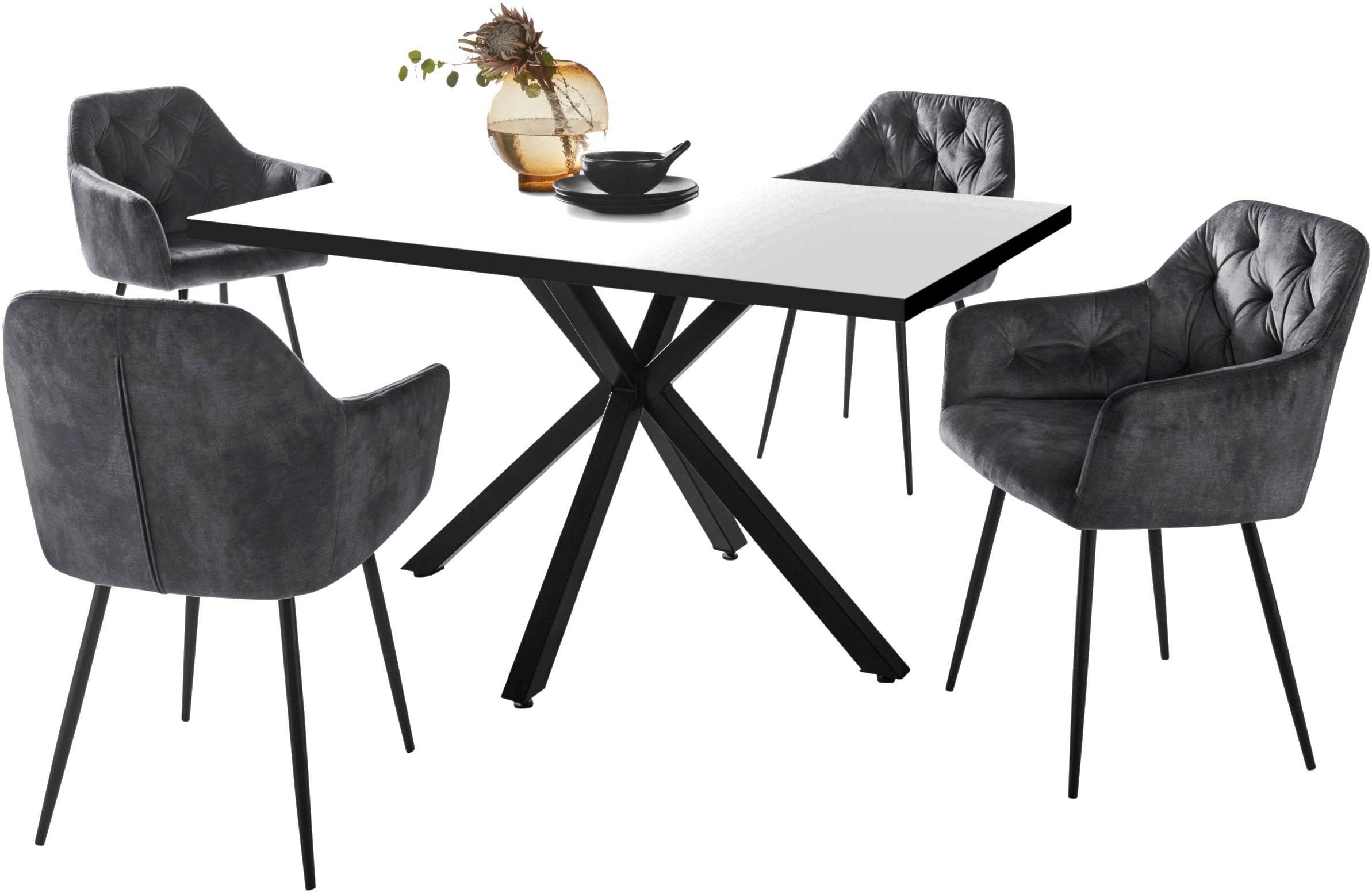 HELA Essgruppe »CLEO Tischgruppe Bestseller«, (Set, 5 tlg., 1 Tisch / 4 Stü günstig online kaufen