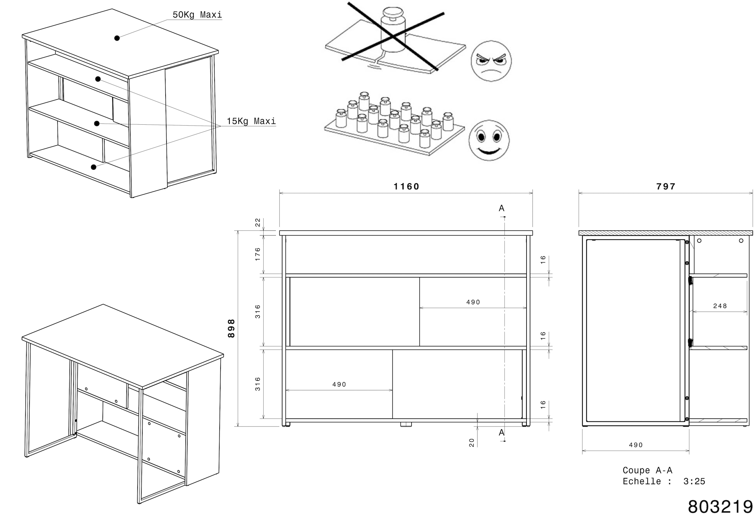 Parisot Schrank-Set »Socool 1, Theke und Küchenbuffet, Made in Europe, viel Stauraum« 2 Stk. tlg.