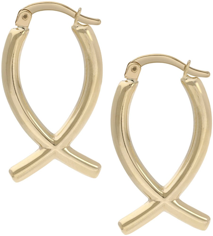 Firetti Paar Creolen »Schmuck Geschenk Gold 375 Ohrschmuck Ohrringe Fischform«