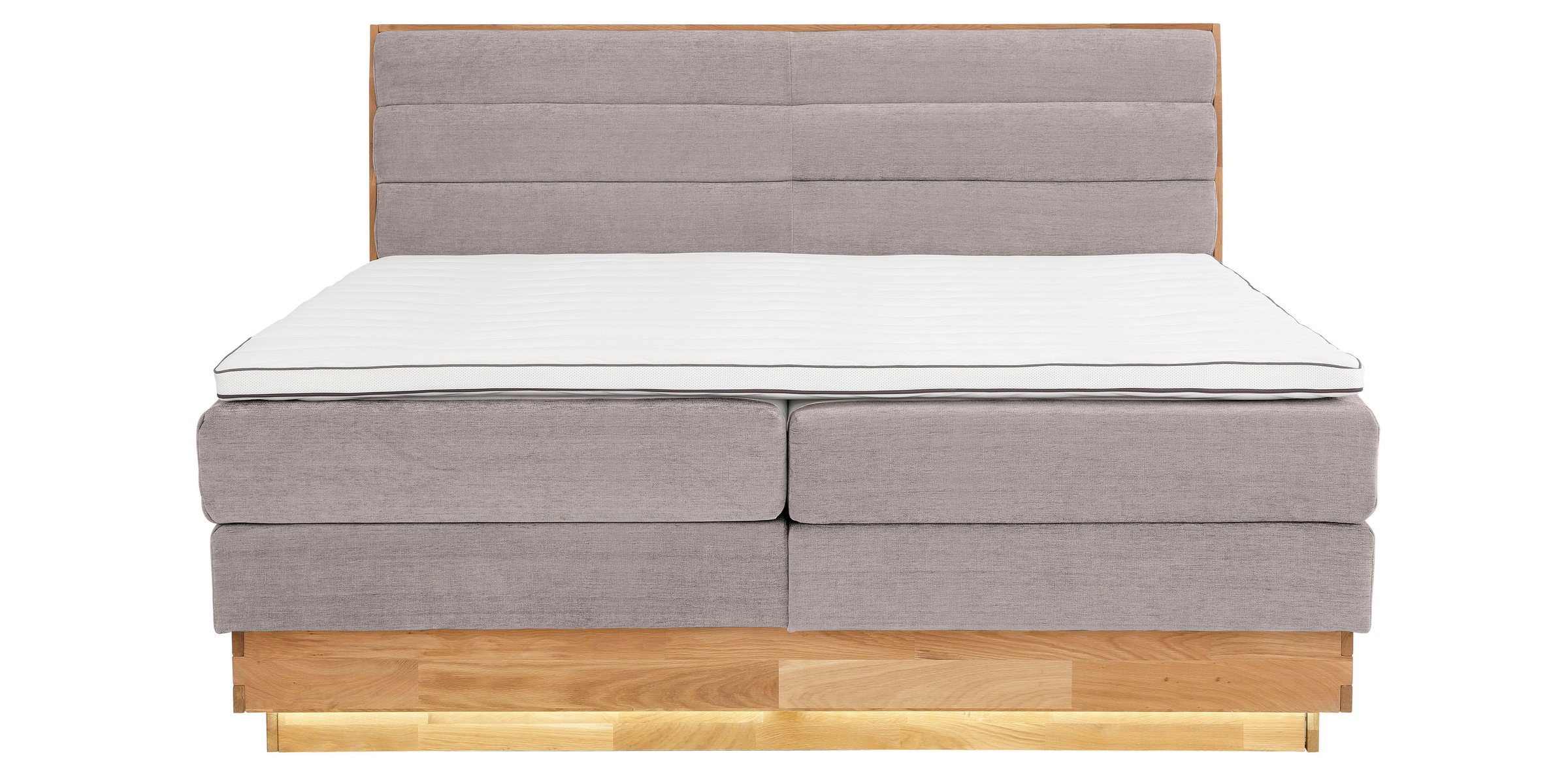 OTTO products Boxspringbett, LED-Beleuchtung, mit zertifizierten, recycelten Bezugsstoffen