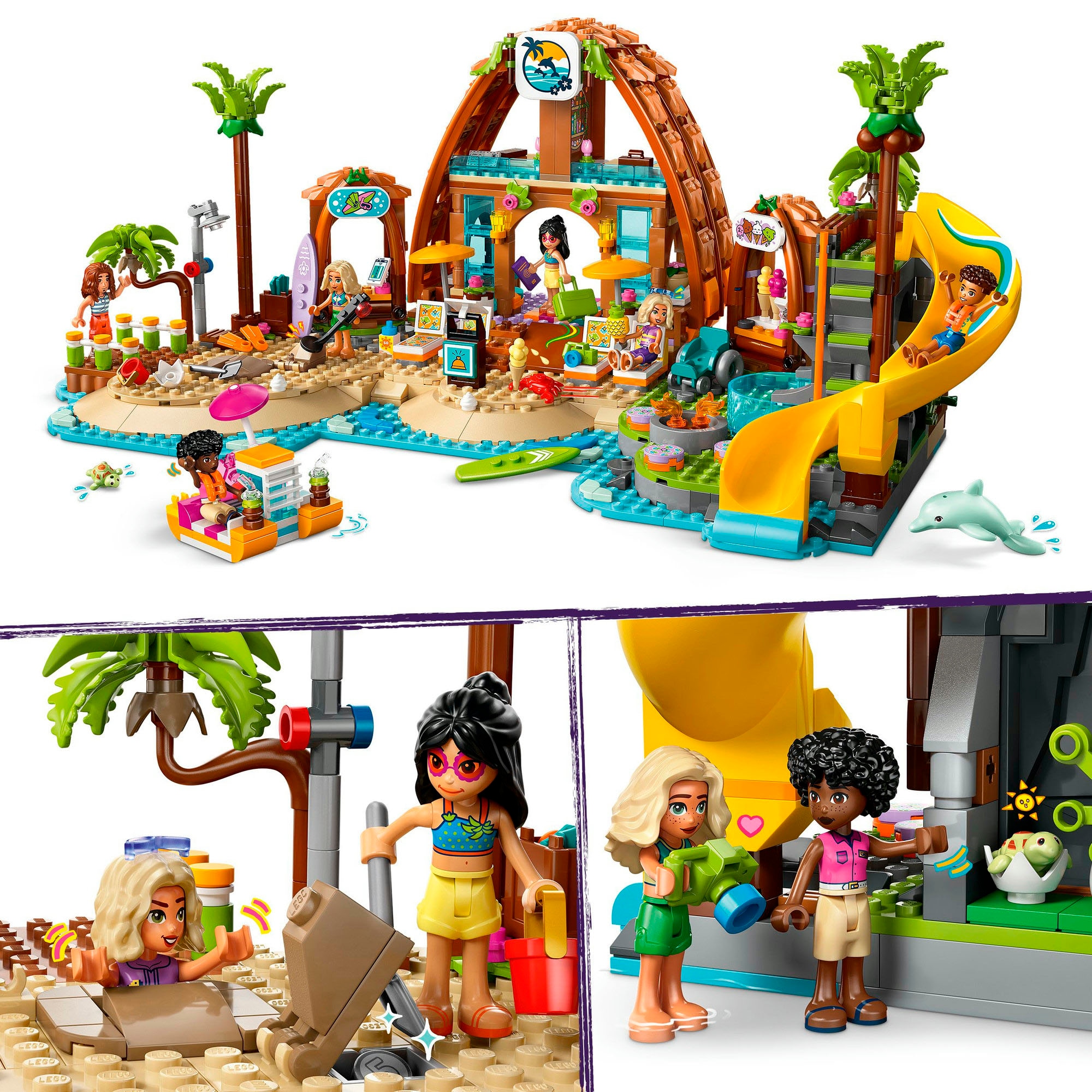 LEGO® Konstruktionsspielsteine »Familienurlaub im Strandresort (42673), LEGO Friends«, (1140 St.), Made in Europe
