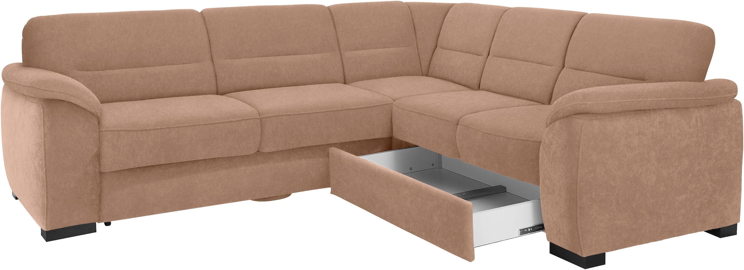 sit&more Ecksofa »Montego L-Form«, wahlweise mit Bettfunktion und Schubkasten