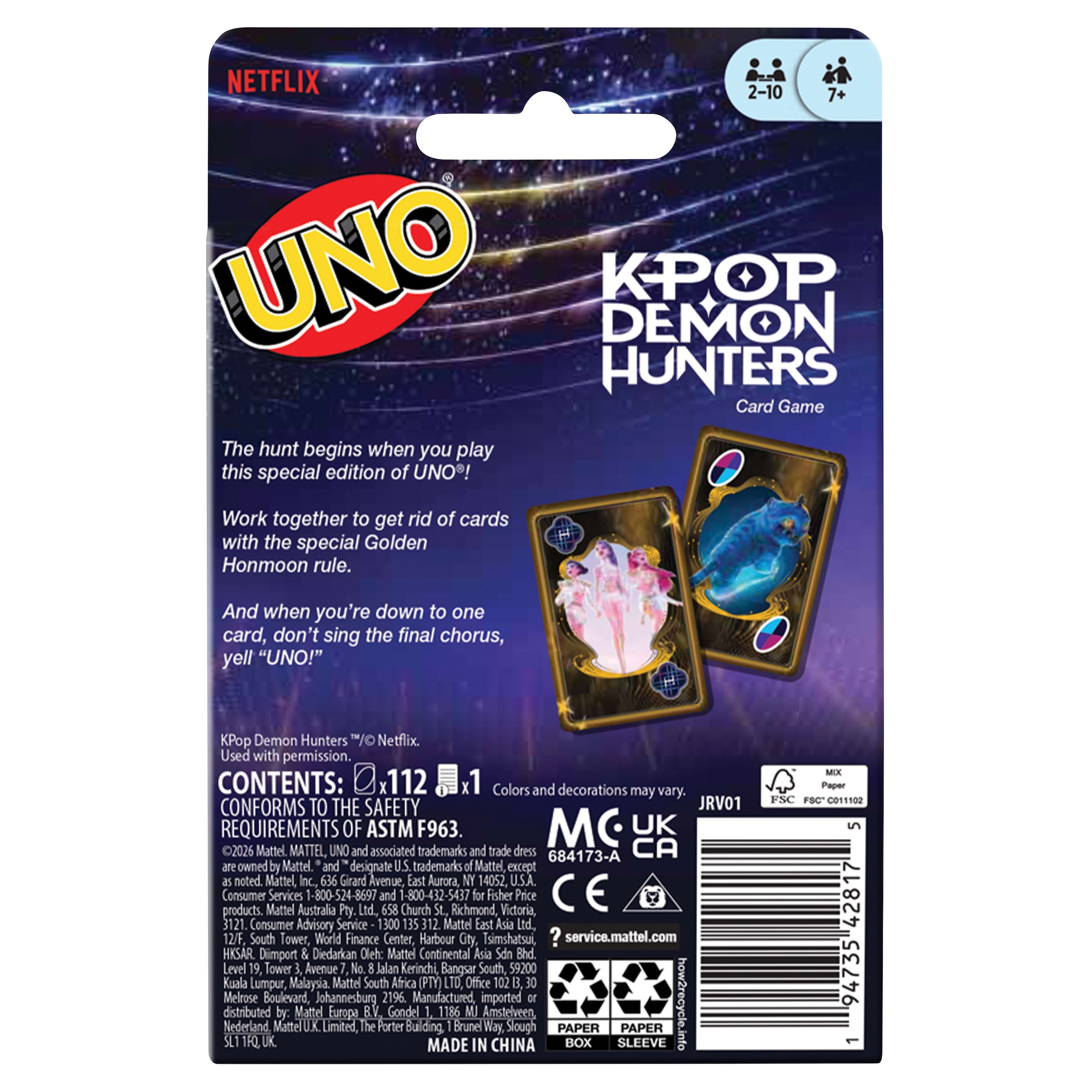 Mattel games Spiel »UNO Kpop Demon Hunters«
