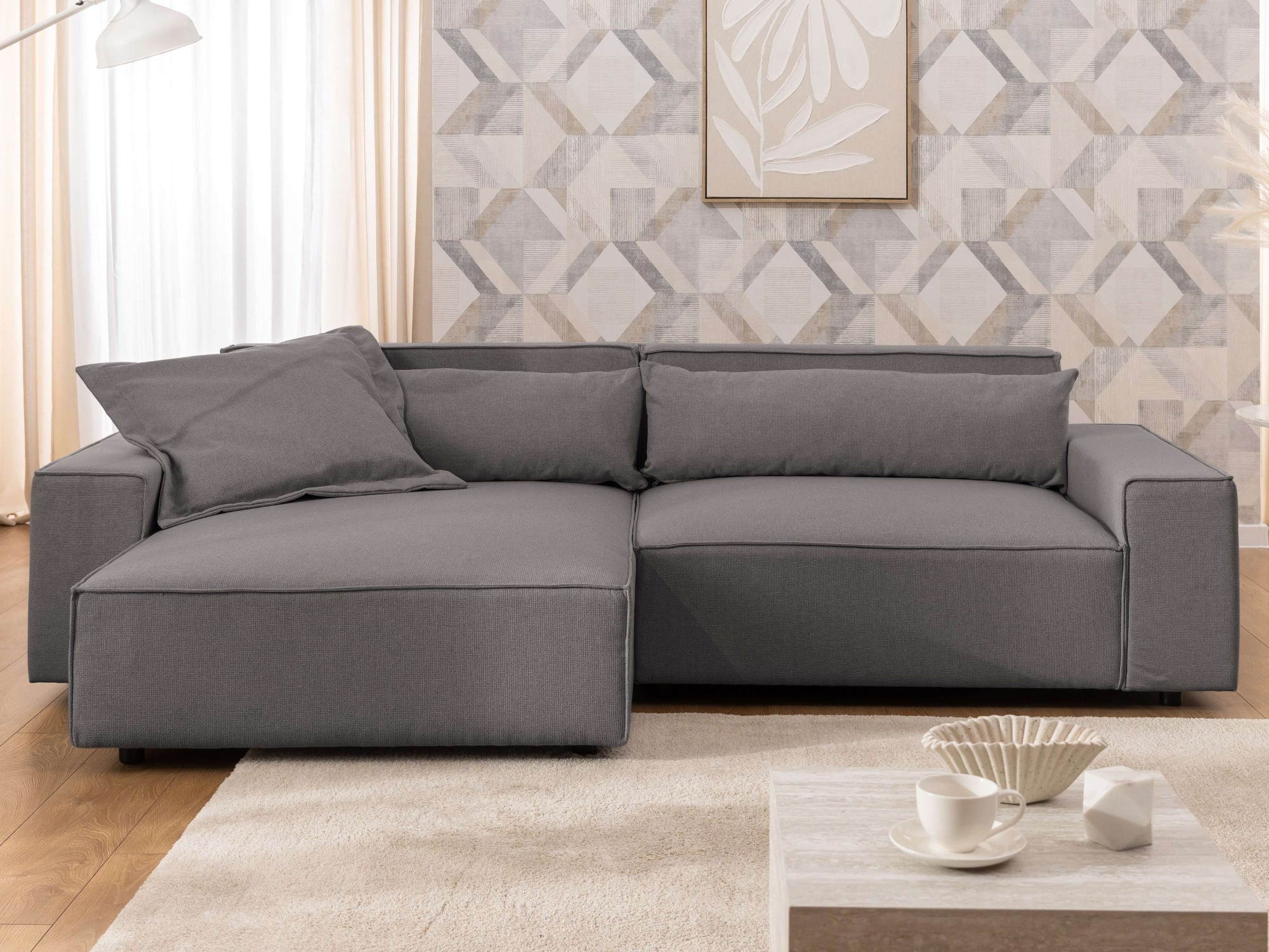 OTTO home Ecksofa »KINLEE Design-Sofa mit Recamiere rechts/links, Maße B/T/ günstig online kaufen