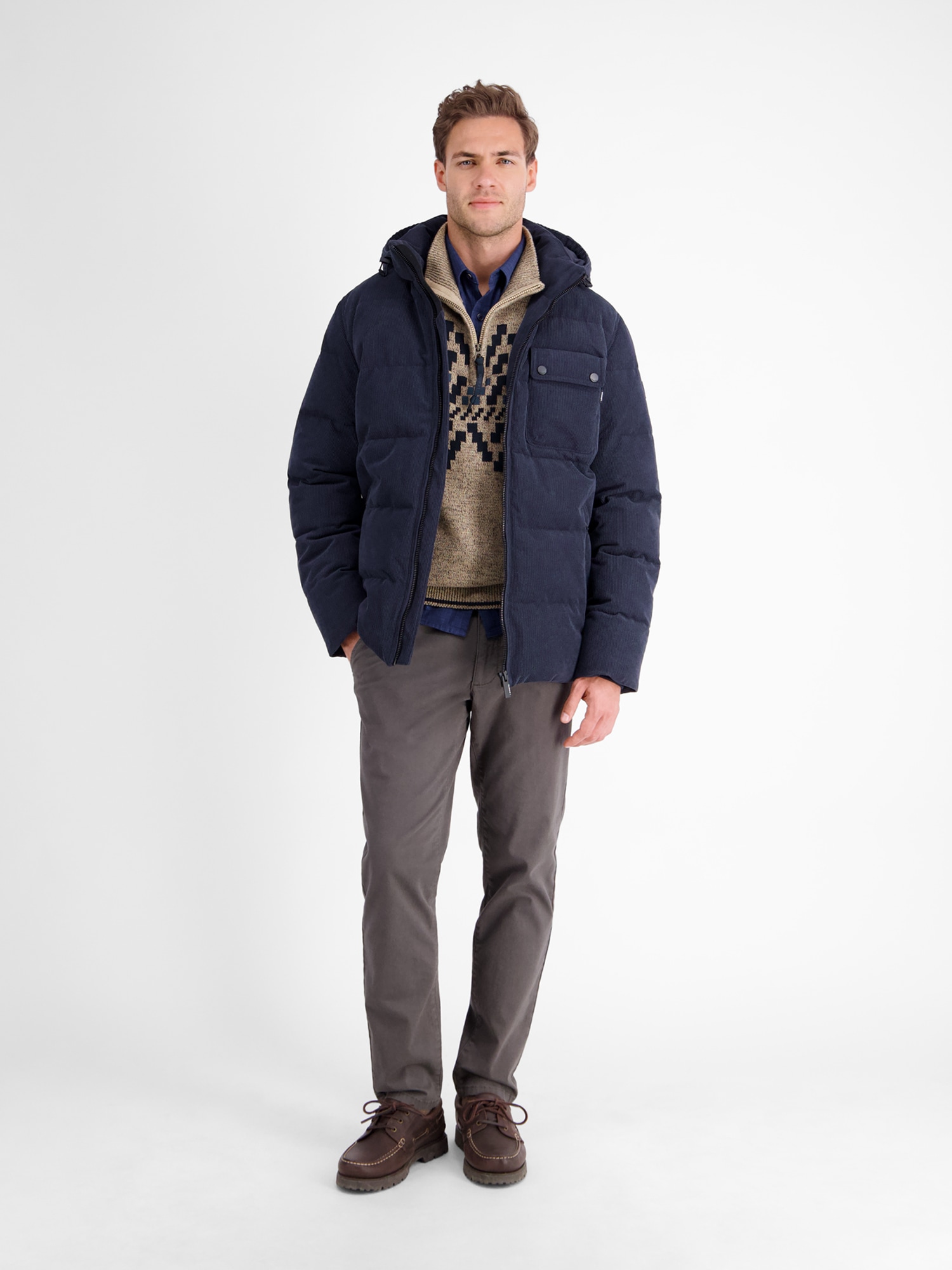 LERROS Norwegerpullover »LERROS Herren-Troyer mit Norwegermuster«