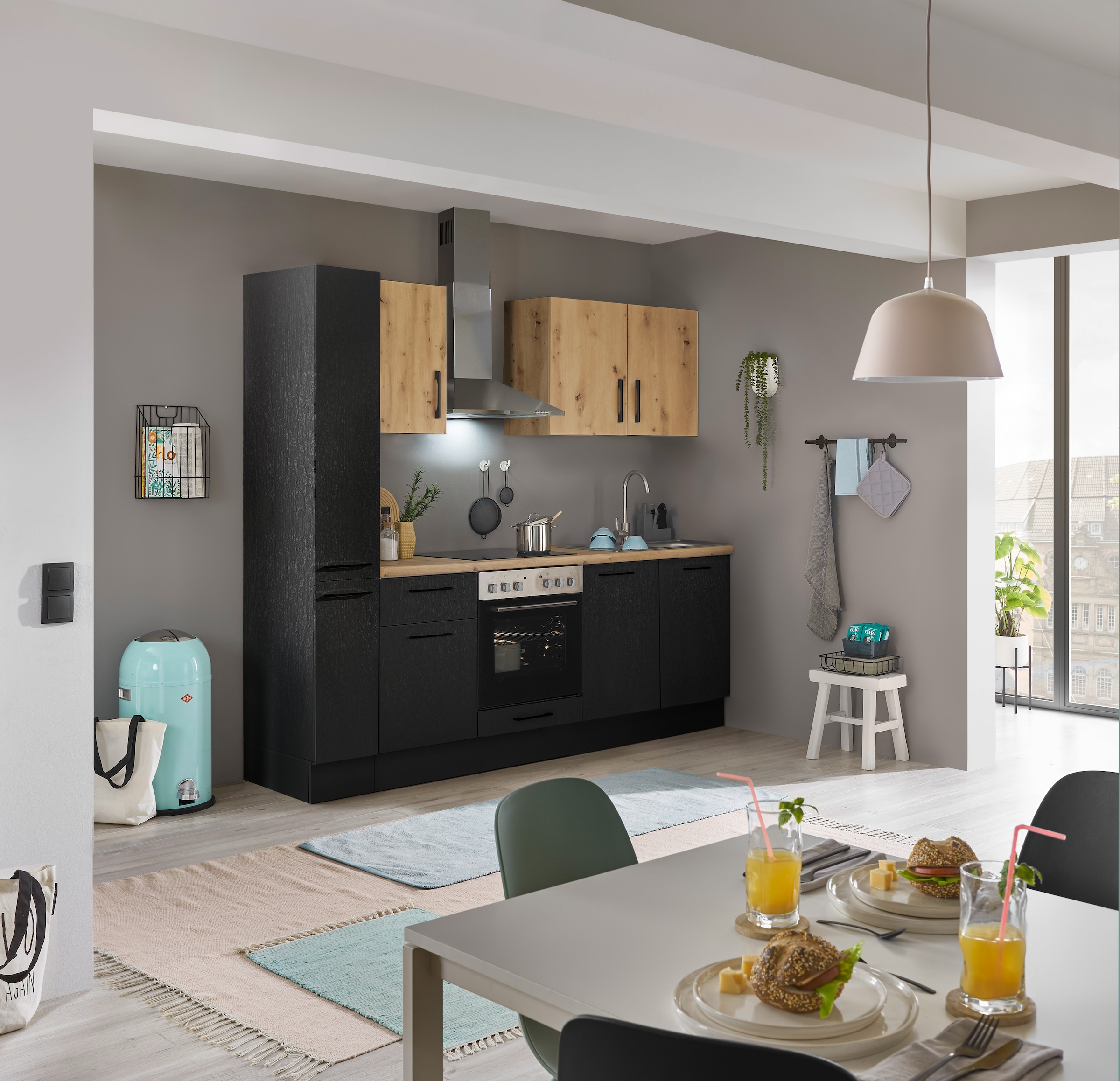 BASIC by Balculina Küchenzeile »Turin«, Breite 240 cm, wahlweise mit E-Geräten
