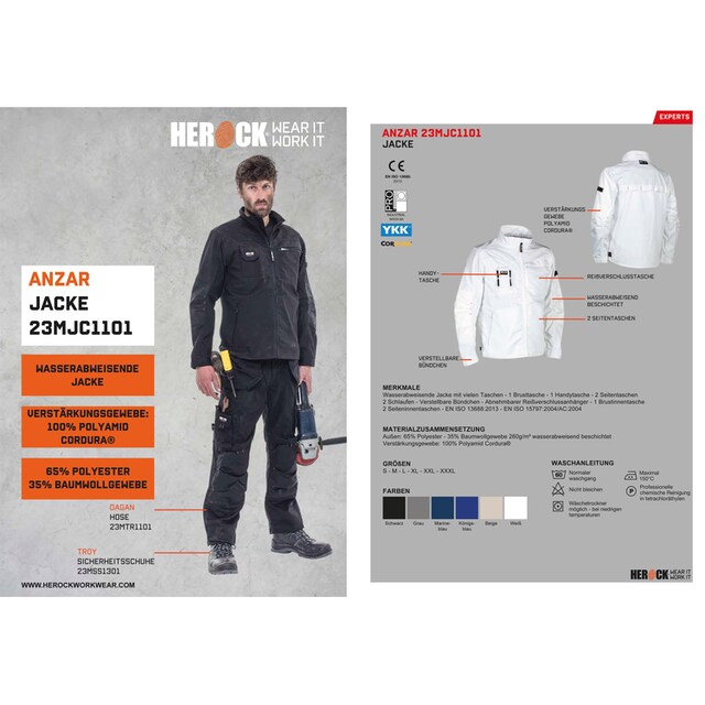 Herock Arbeitsjacke »Anzar Jacke«, Wasserabweisend - 7 Taschen - robust -  verstellbare Bündchen online bei