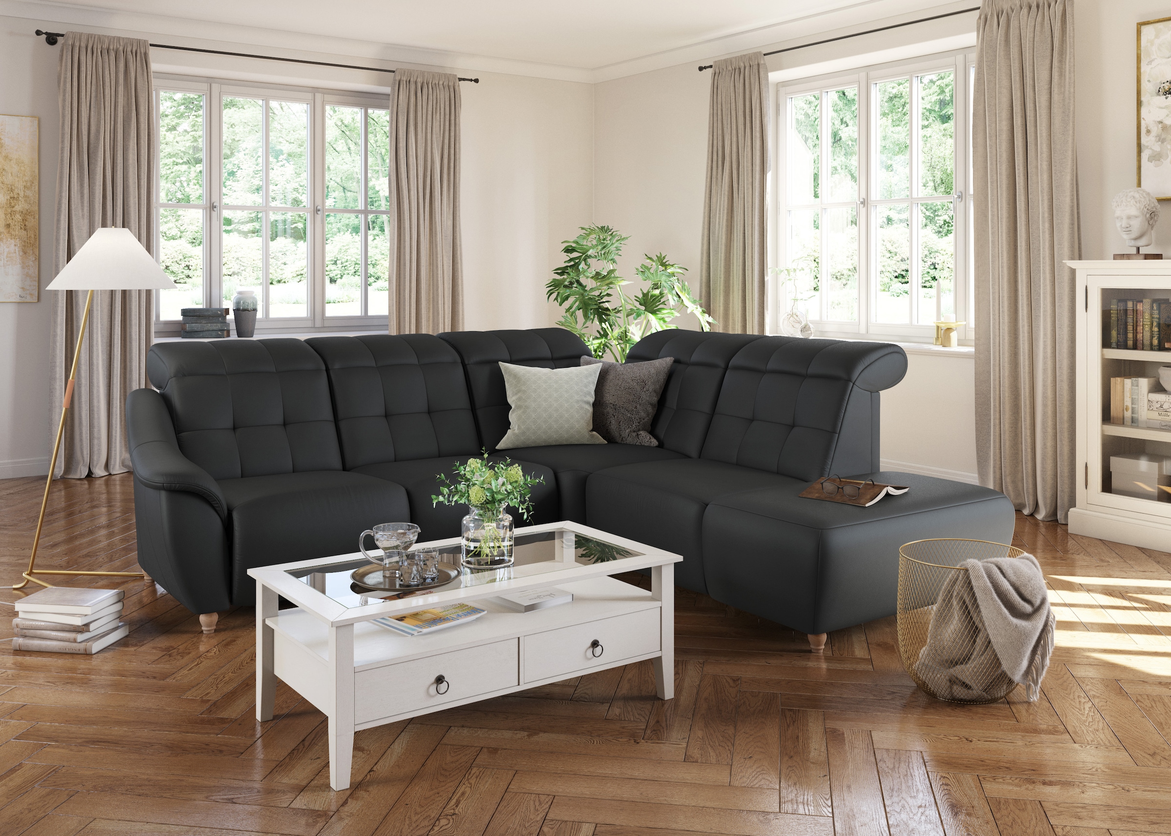 Home affaire Ecksofa »Boston L-Form«, Kopfteilverstellung an jeder Sitzfläc günstig online kaufen