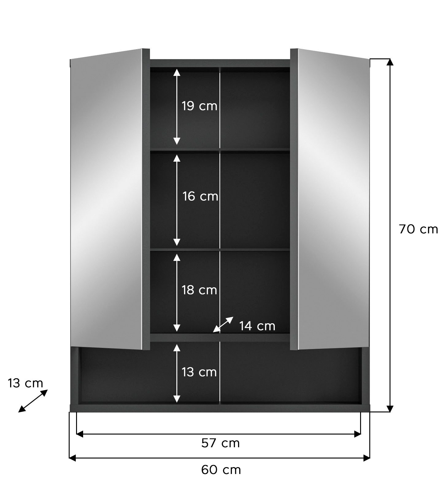 INOSIGN Badmöbel-Set »Jarvi, 4 teilig, bestehend aus:«, (Set, 4 St.), Waschbeckenunterschrank, Spiegel, Unterschrank, Hängeschrank