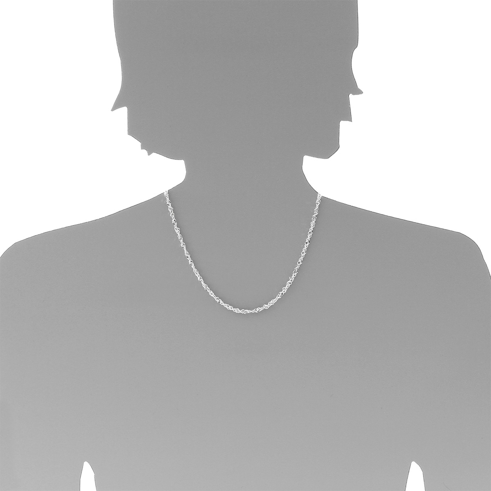 OSTSEE-SCHMUCK Silberkette »Ostsee-Schmuck Kette Singapur 3,3 mm Kette Singapur 3,3 mm«, (1 tlg.)