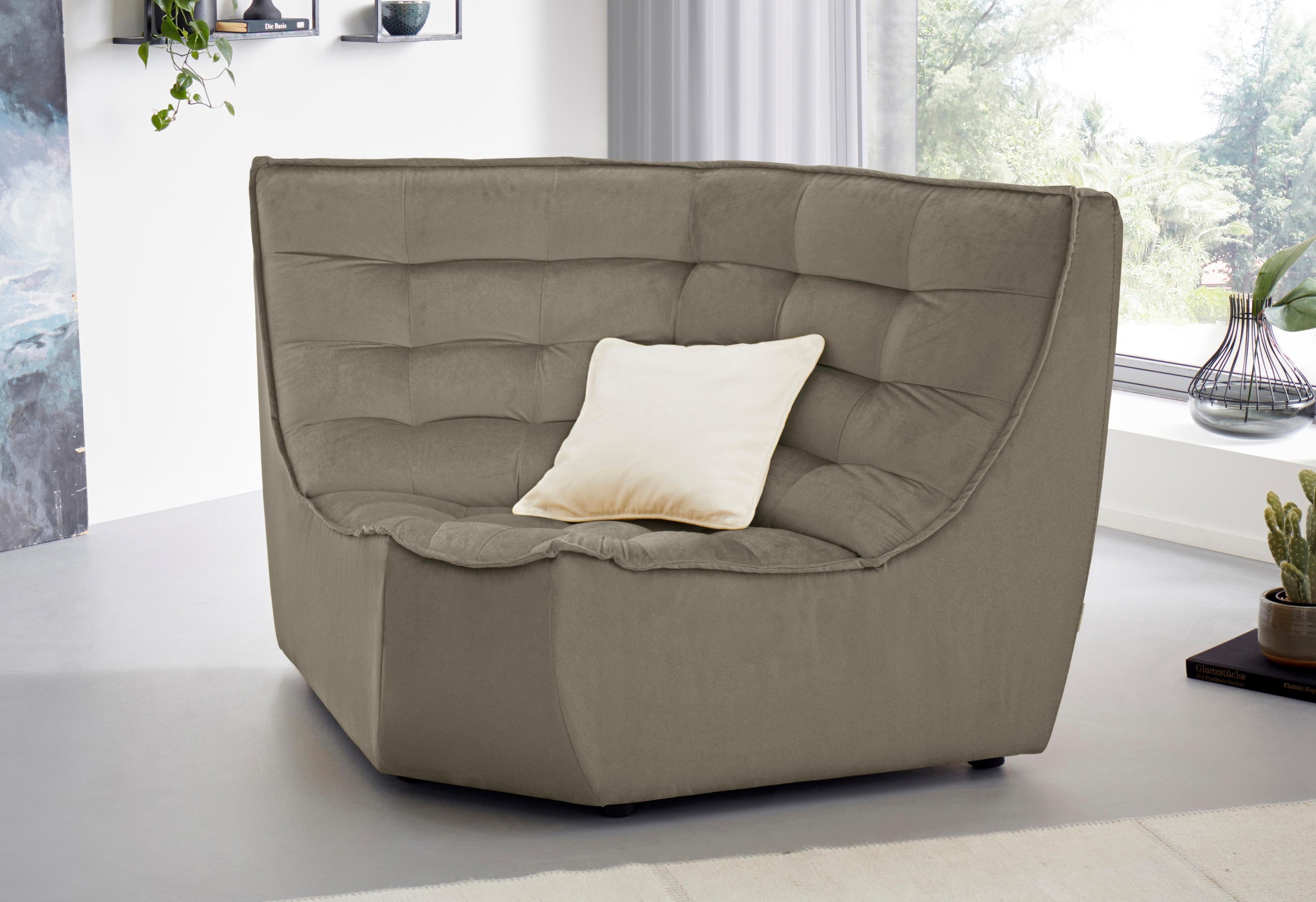 CALIA ITALIA Ecksofa »Banjo, Eckelement, tolles Design und hoher Sitzkomfor günstig online kaufen