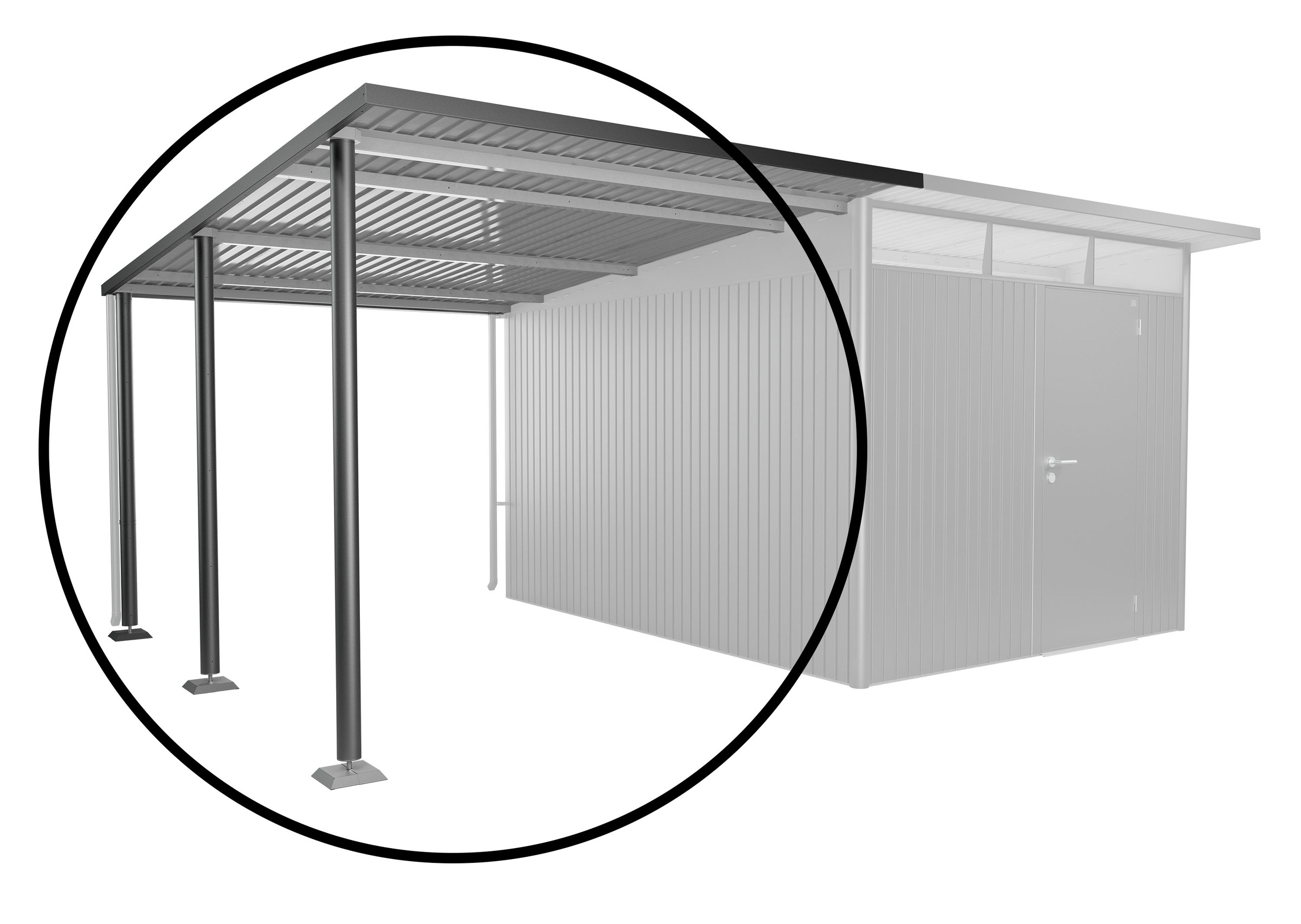 Biohort Gerätehaus-Anbaudach »für AvantGarde A4/A8 Gr. L verschiedene Farben«