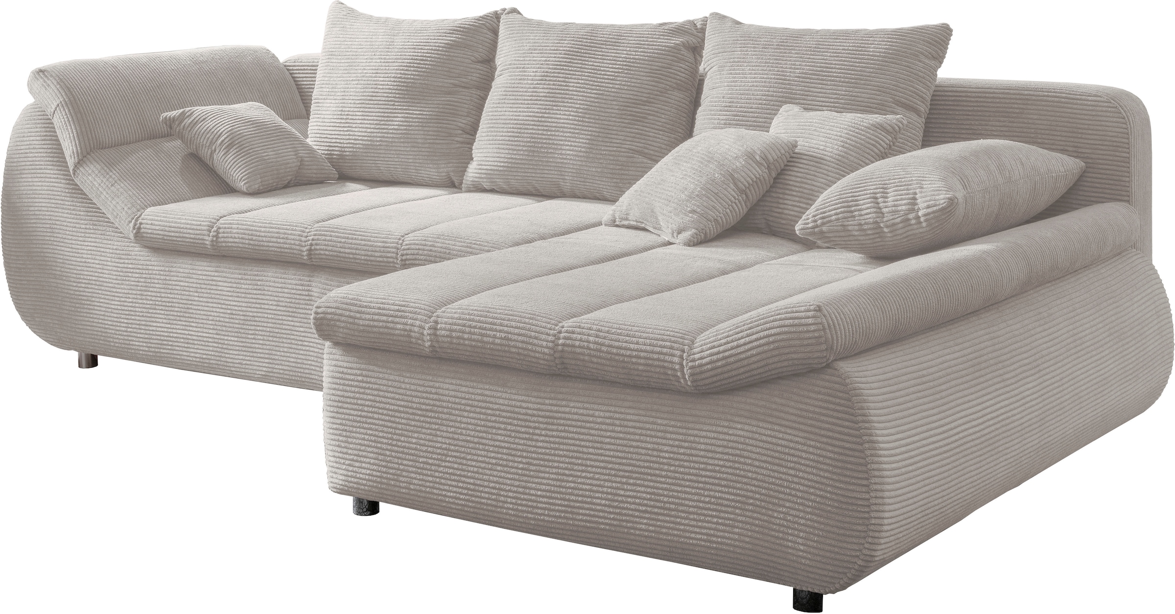INOSIGN Ecksofa »Imola elegant und bequem, aktuelle Steppung im Sitz, L-Form«, wahlweise mit Bettfunktion