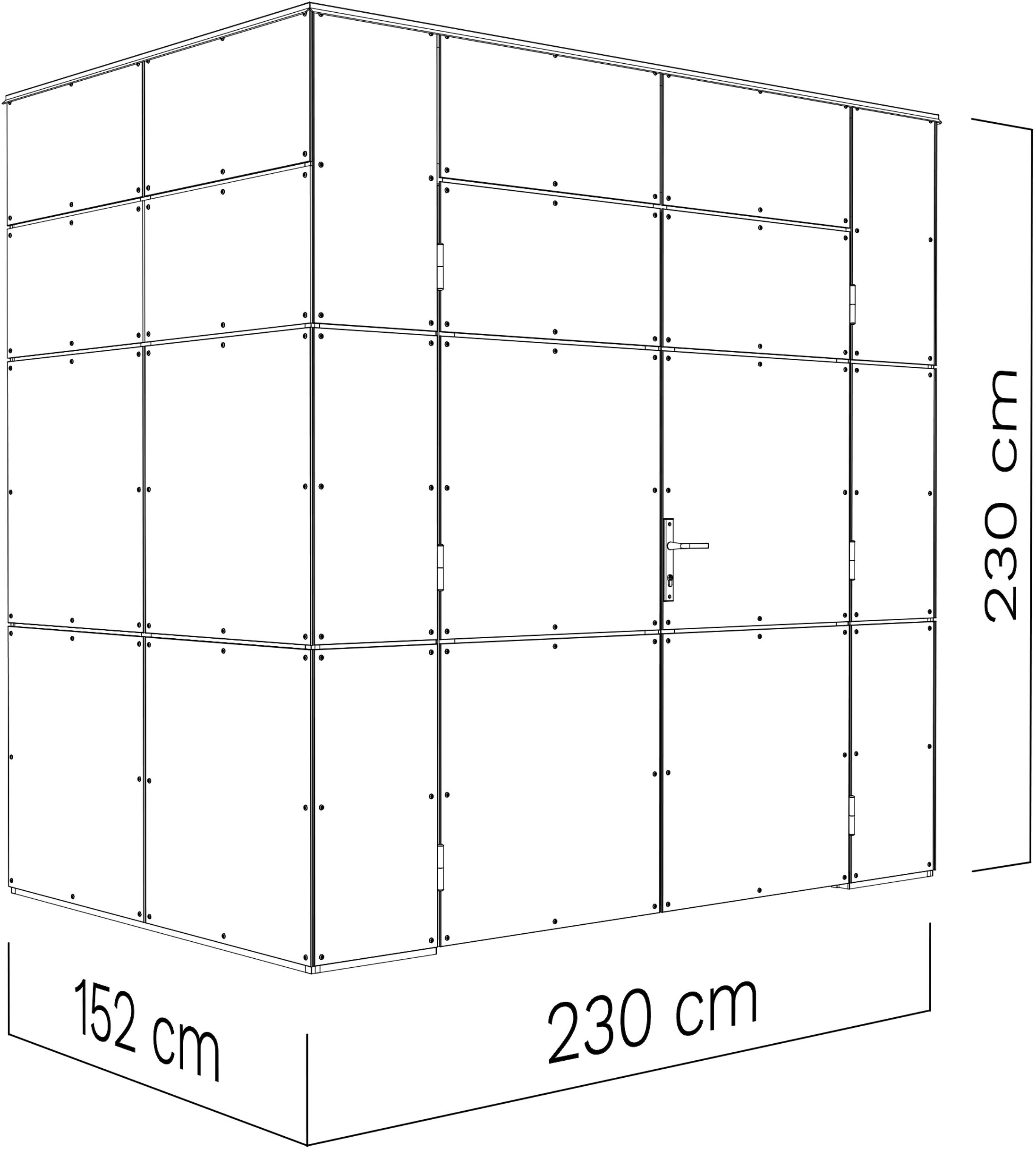 BERTILO Gartenhaus »HPL Mini, in verschiedenen Farben« Fassaden-HPL in Architekturqualität, witterungsbeständig, farbstabil