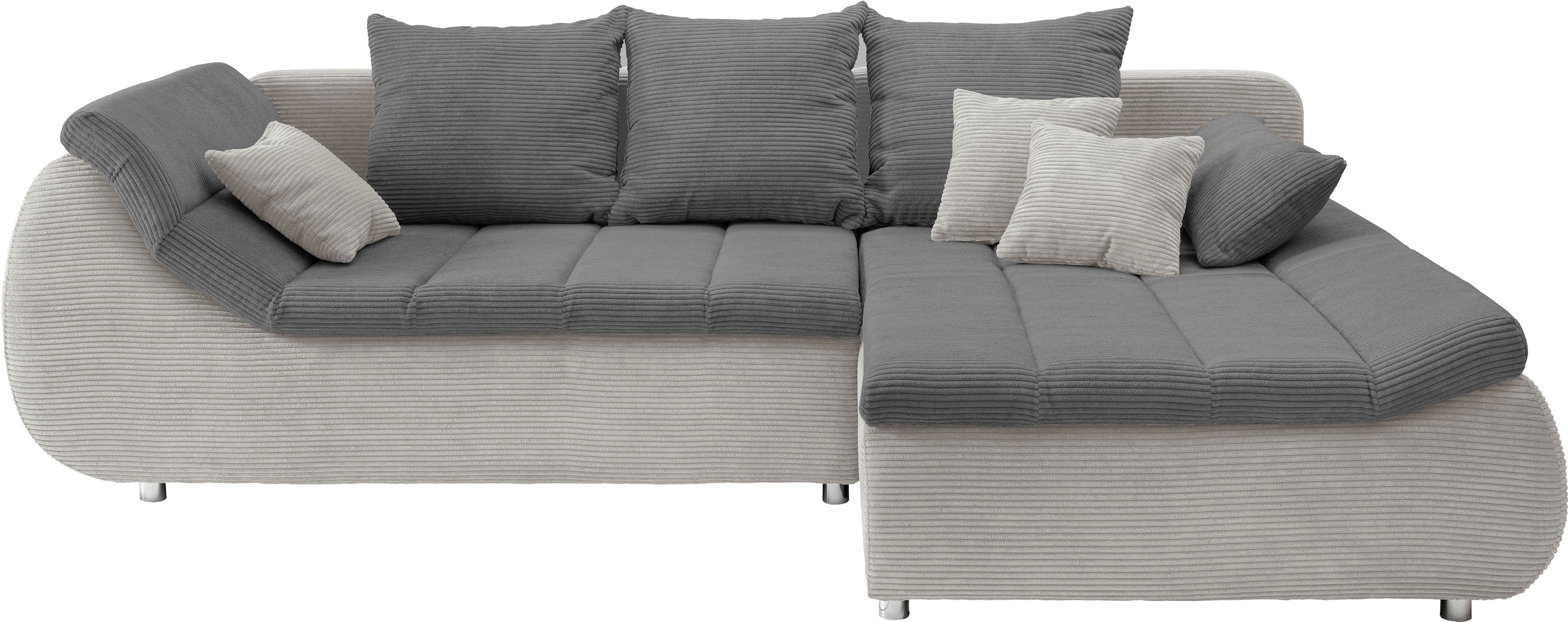 INOSIGN Ecksofa »Imola elegant und bequem, aktuelle Steppung im Sitz, L-Form«, wahlweise mit Bettfunktion