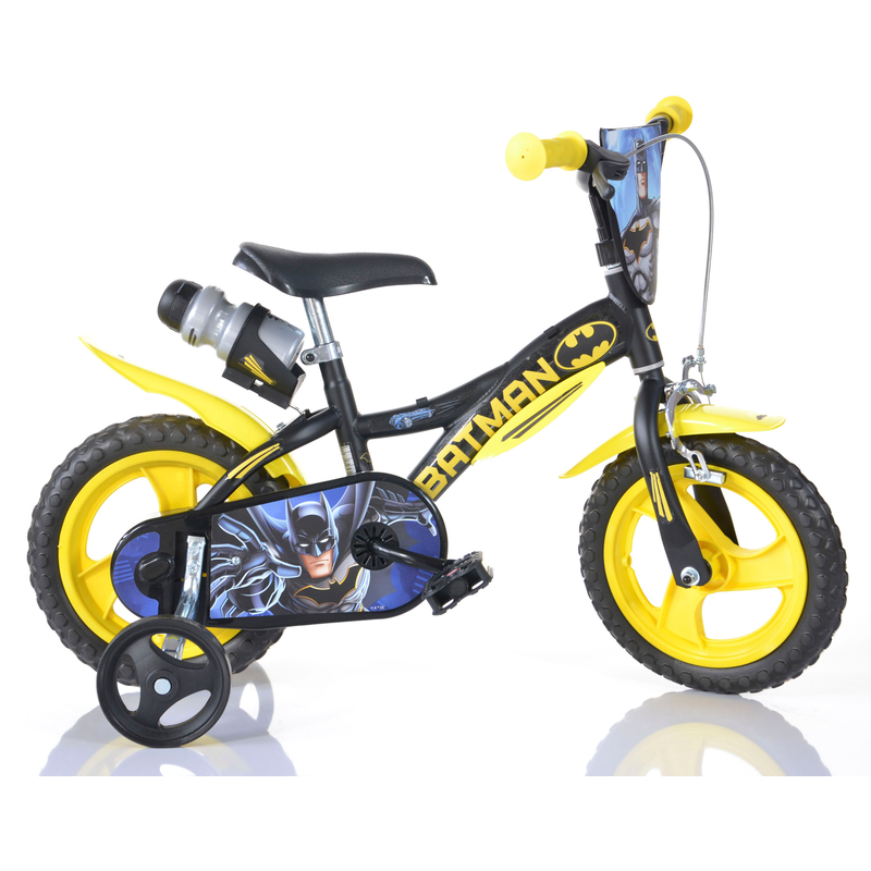 DINO Kinderfahrrad »Batman 12 Zoll« 1 Gang mit Stützrädern, Trinkflasche und Frontschild schwarz