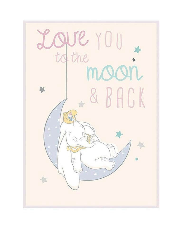 Komar Bild »Dumbo Moon«, Disney, (1 St.), Wandbild zur Dekoration im Kinderzimmer - ohne Rahmen