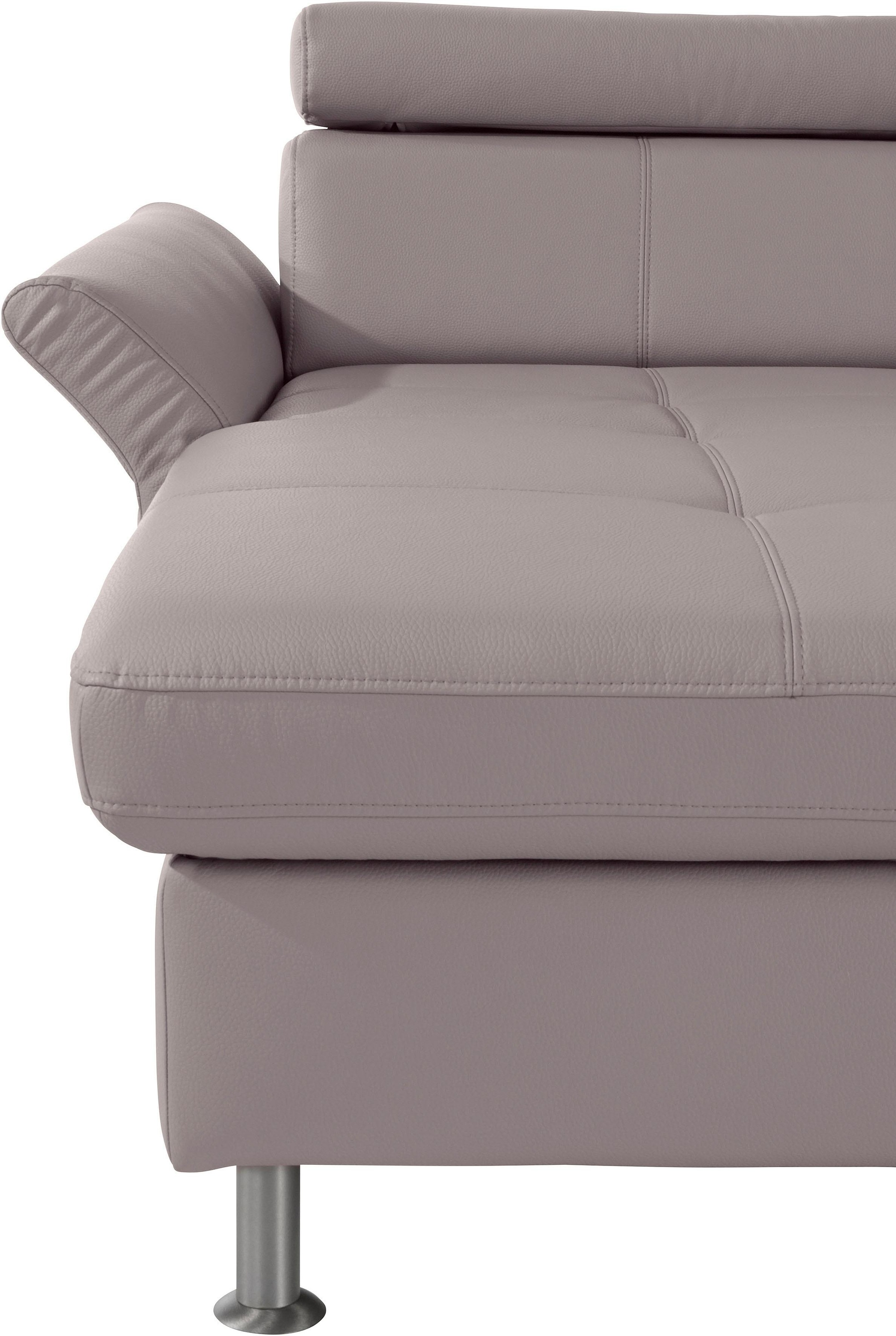 exxpo - sofa fashion Wohnlandschaft »Maretto, bequem und komfortabel, aufwendige Sitzsteppung, U-Form«, inkl. Kopfteilverstellung für mehr Sitzkomfort, wahlweise Bettfunktion