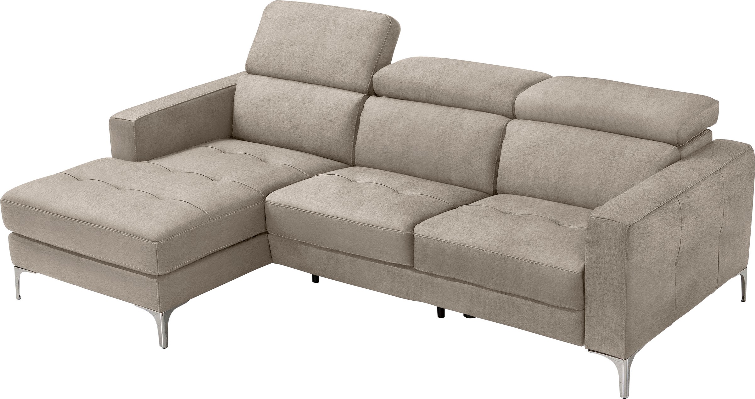 Egoitaliano Ecksofa »Matt, erstklassiger Sitzkomfort, aufwendige Detailverarbeitung, L-Form« mit verstellbaren Kopfteilen zum Relaxen
