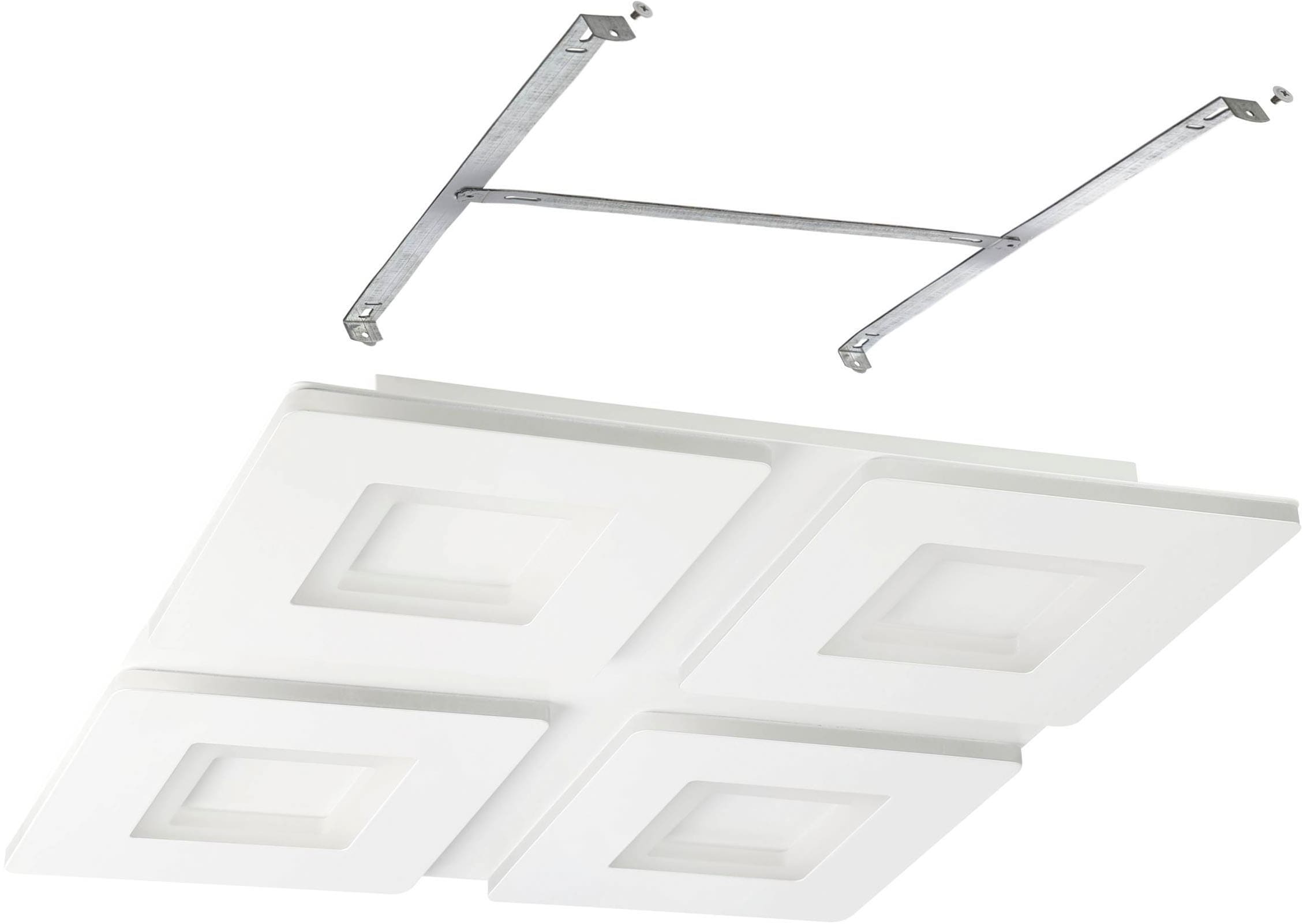 EGLO Deckenleuchte »Padrogiano-Z Deckenlampe, ZigBee 3.0, App und Sprachsteuerung, Lampe« LED-Modul 1 Stk. Kaltweiß | RGB ZigBee, App und Sprachsteuerung Alexa, RGB, dimmbar, 45 x 45 cm