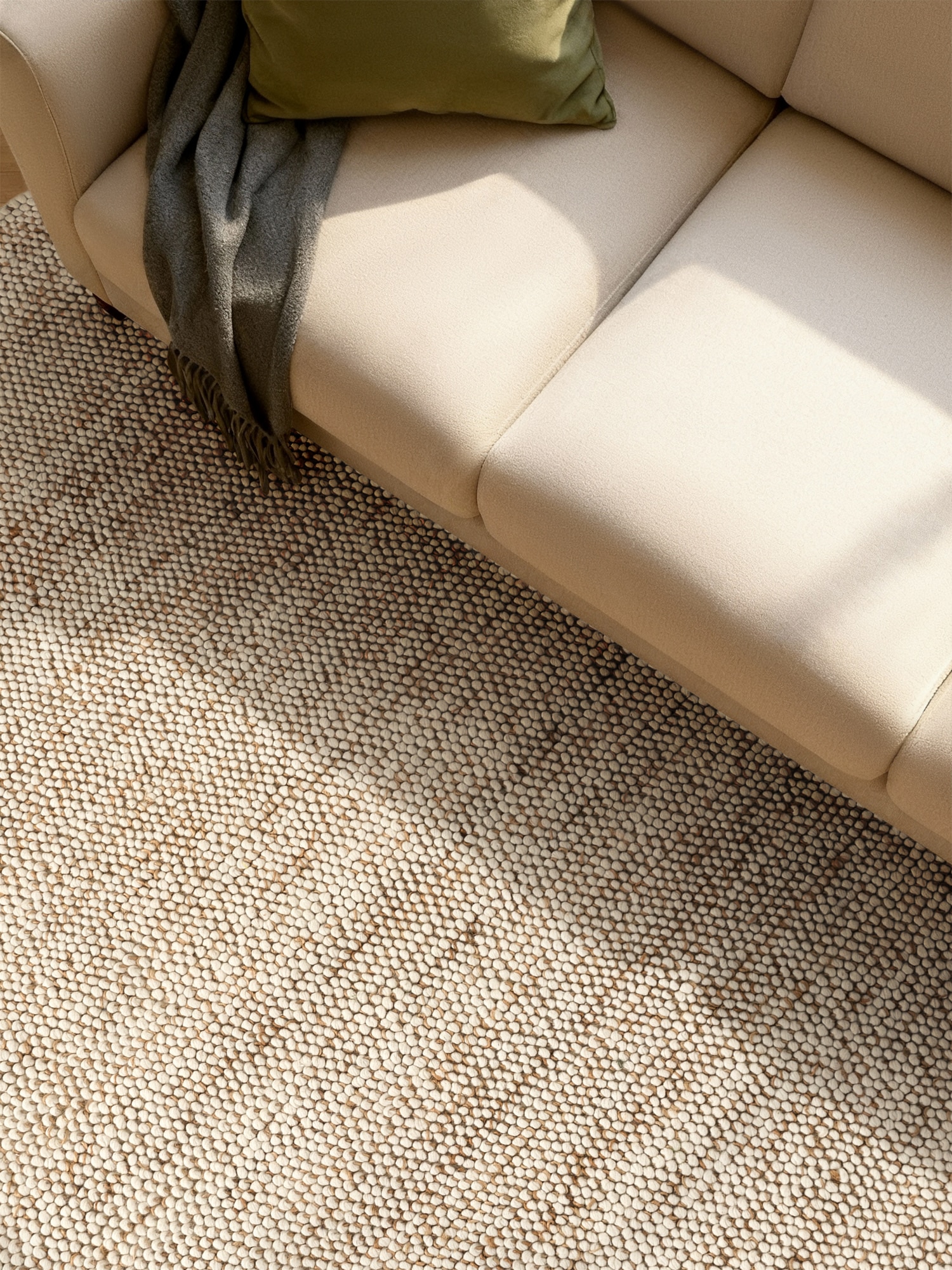 Villeroy & Boch Teppich »Peas« rechteckig 18 mm Höhe Handgewebt, Bouclé, Wolle, Jute, Natur, Läufer, Wohnzimmer, Skandi