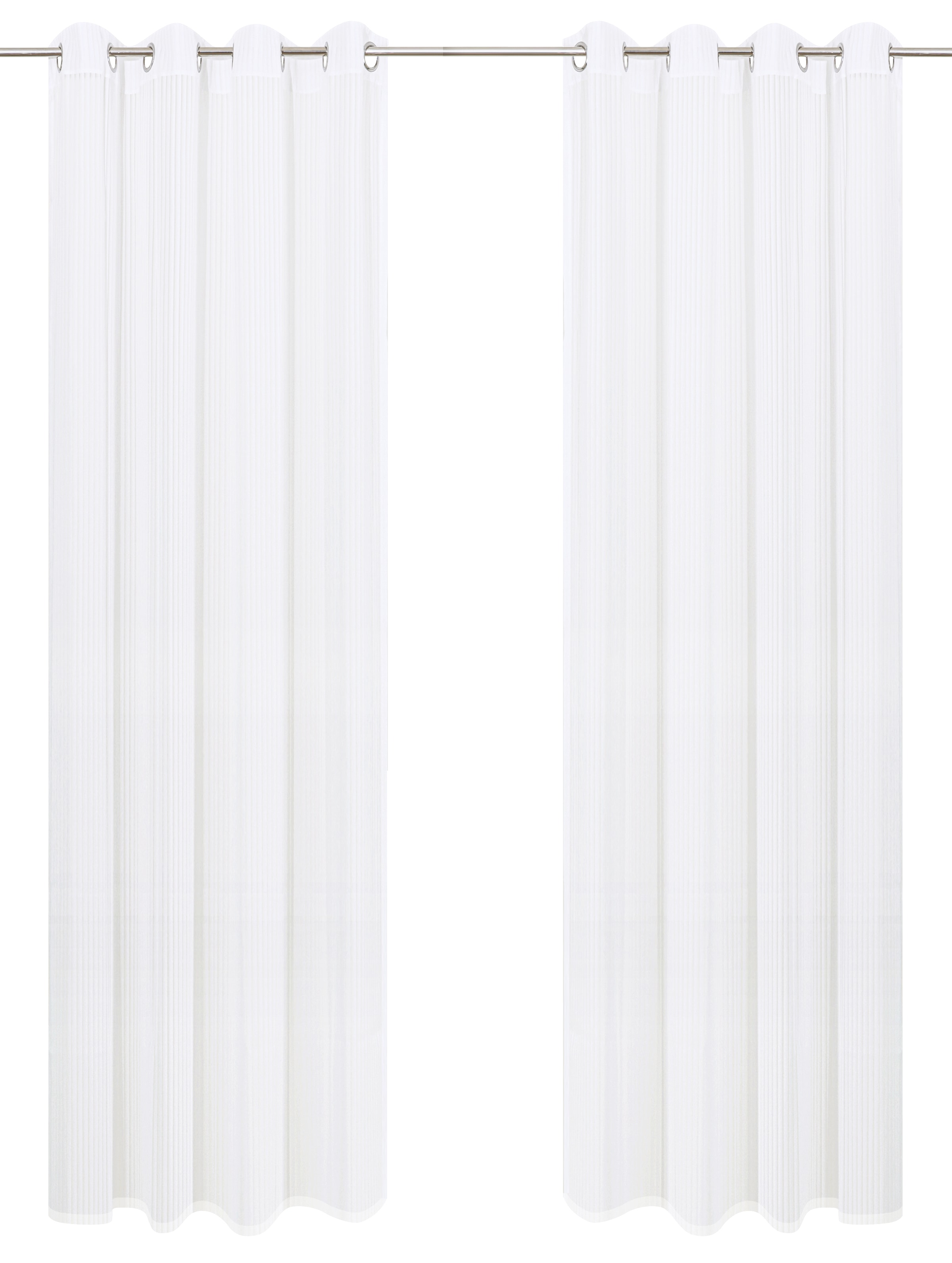 OTTO home Gardine »Fritty« Ösen 2 Stk. tlg. Ösen,  transparent, Pflegeleicht, elegante Längststreifen