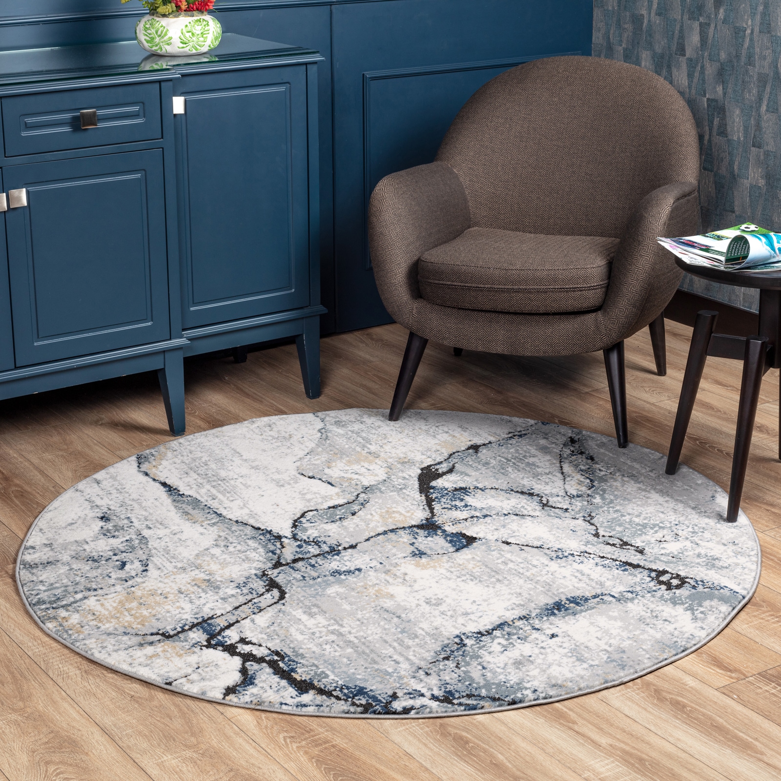 Livabliss Teppich »BERLIN, ⌀160cm«, rund, 10 mm Höhe, Moderner Designertepp günstig online kaufen
