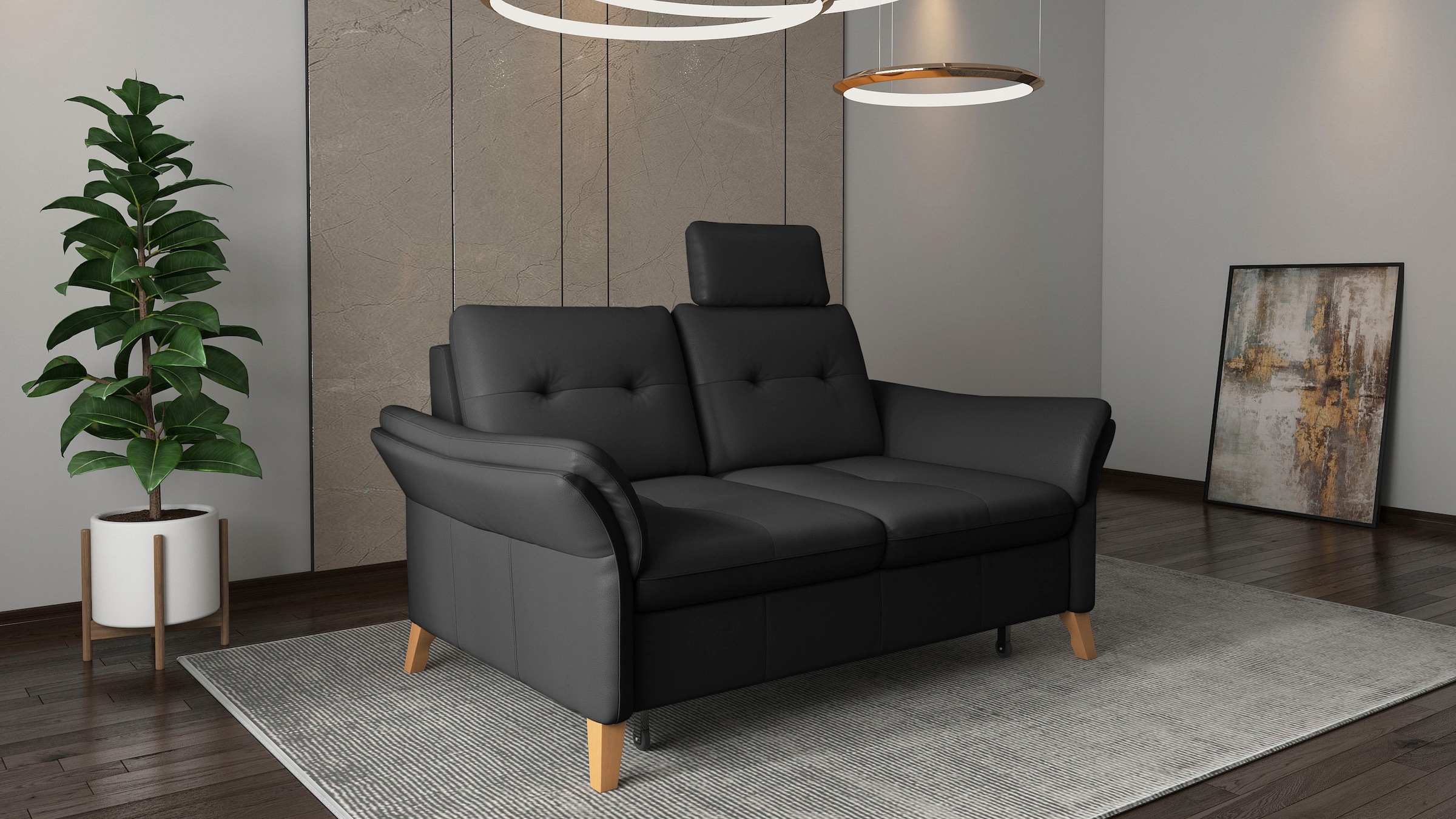sit&more 3-Sitzer »Göteborg«, inklusive Sitztiefenverstellung und Federkern