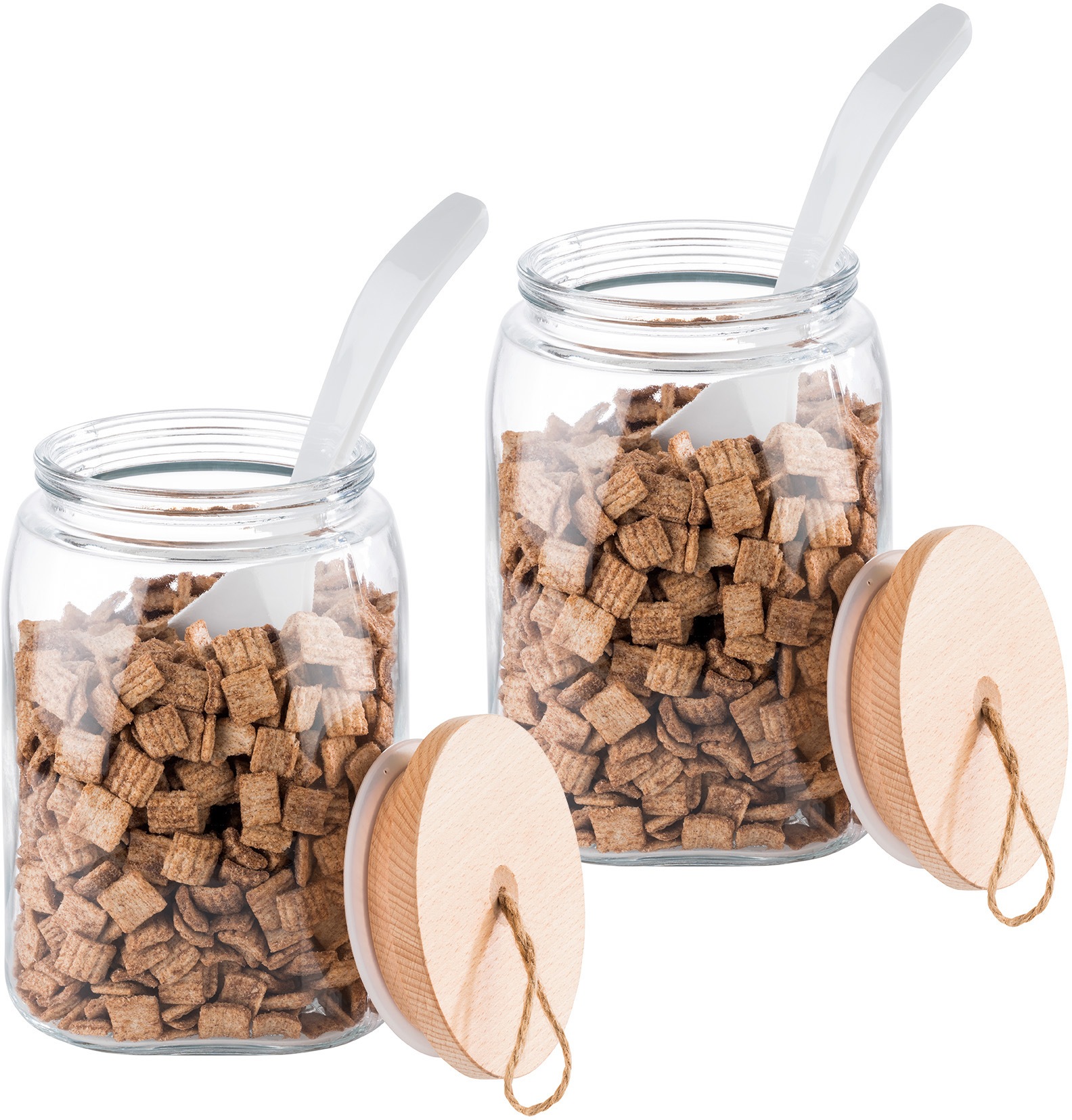 APS Vorratsglas »Woody«, (Set, 2 tlg.), inkl. Holzdeckel, 2,5 Liter