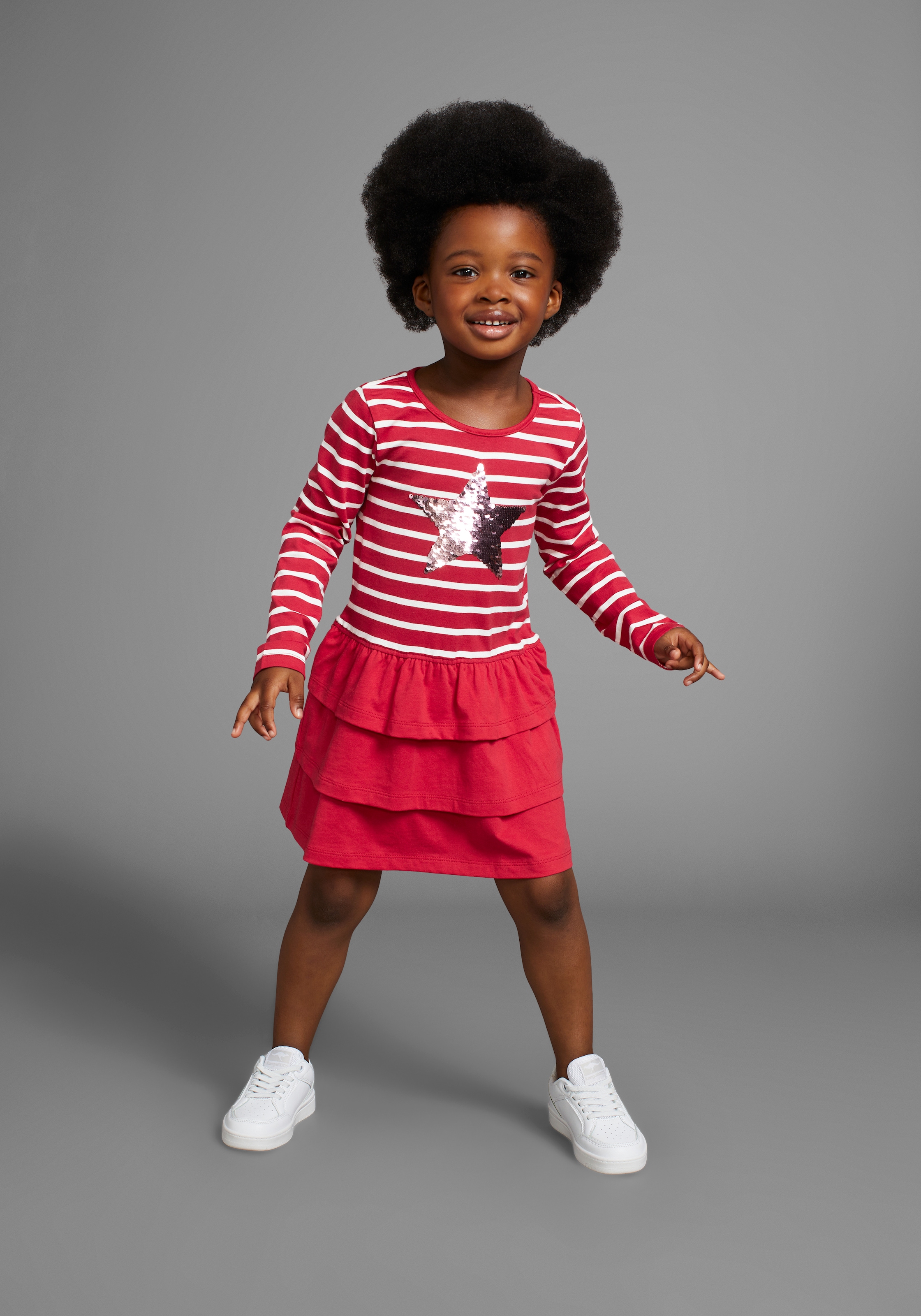 KIDSWORLD Jerseykleid »für kleine Mädchen«, mit Wendepailletten