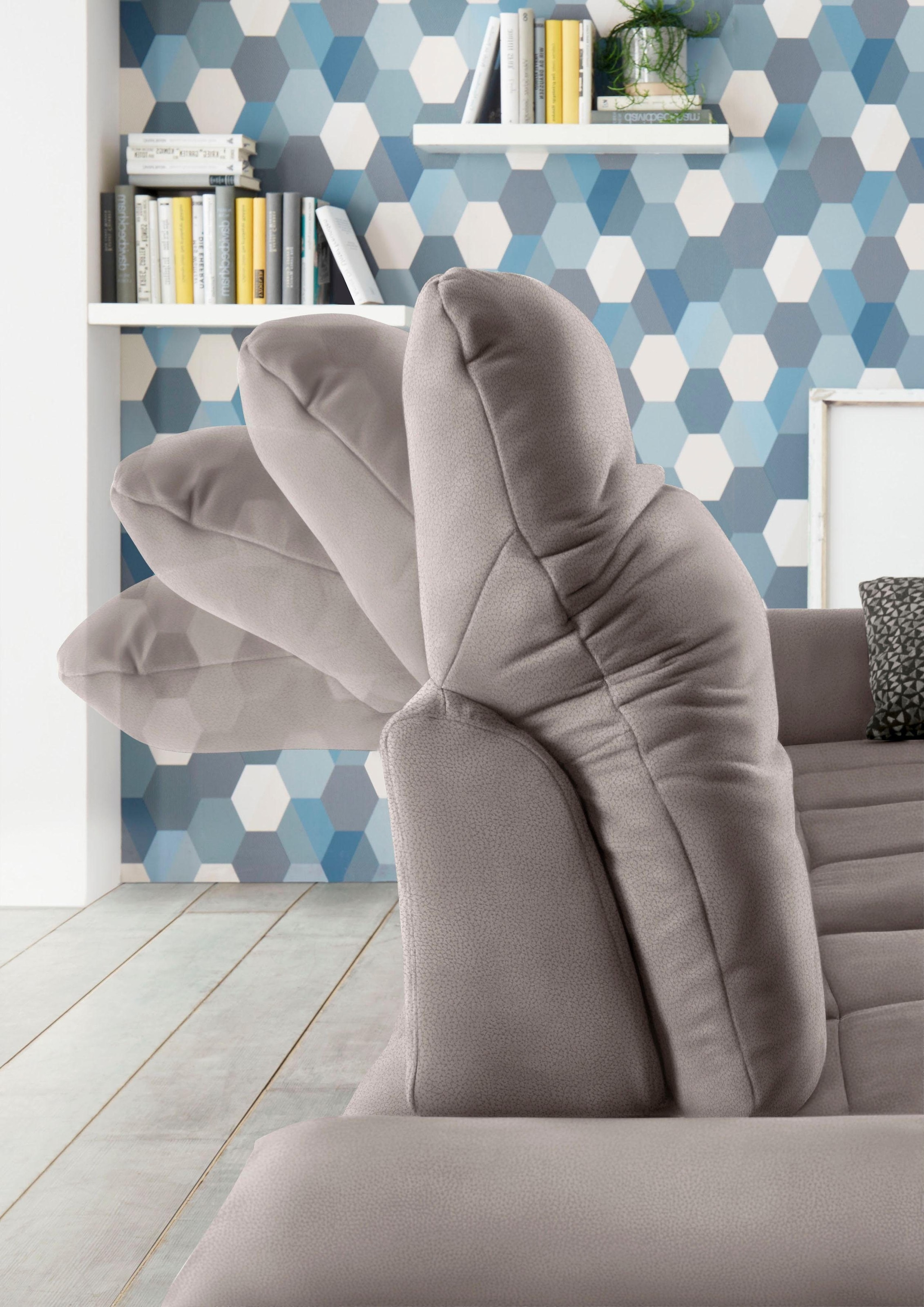 set one by Musterring Ecksofa »SO4100 V«, mit verstellbaren Kopfteilen, wah günstig online kaufen