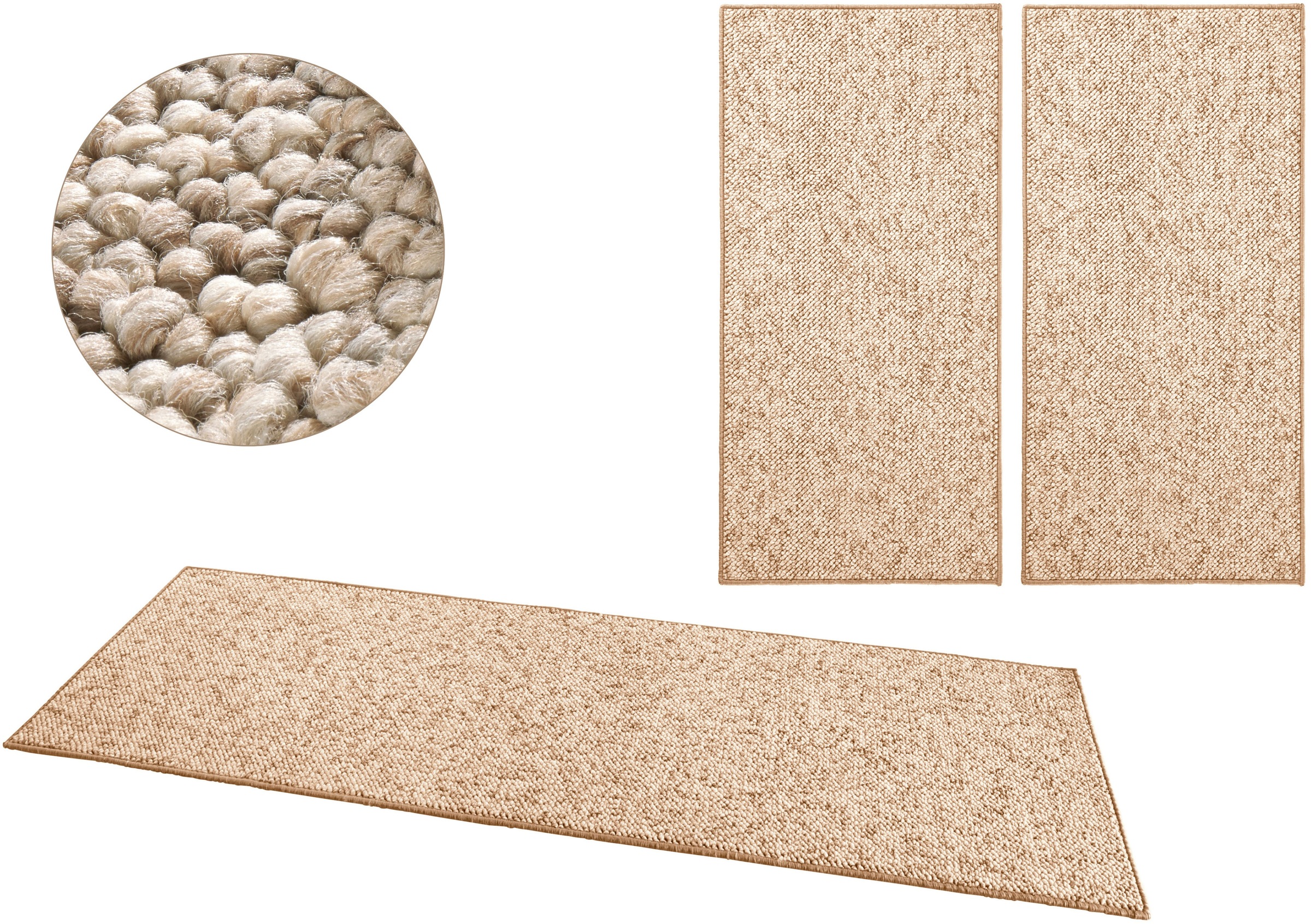 HANSE Home Bettumrandung »Wolly 2« Höhe 12 mm 3 Stk. tlg. Bettvorleger, 3-t günstig online kaufen