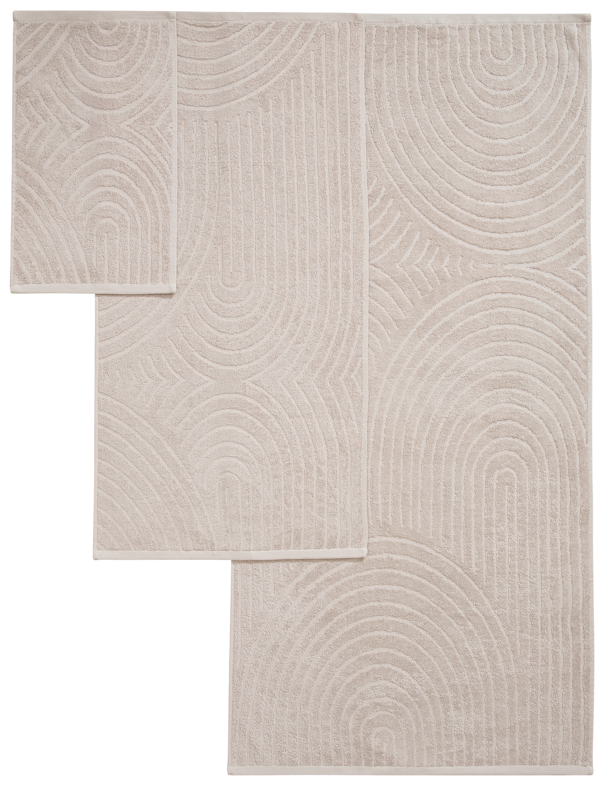 my home Handtuch Set »Handtuchset Ognon, Duschtücher, Handtücher, Gästetücher, Zen« Set 8 Frottier Handtücher mit Muster, Scandi, einfarbiges Handtuch-Set 100% Baumwolle