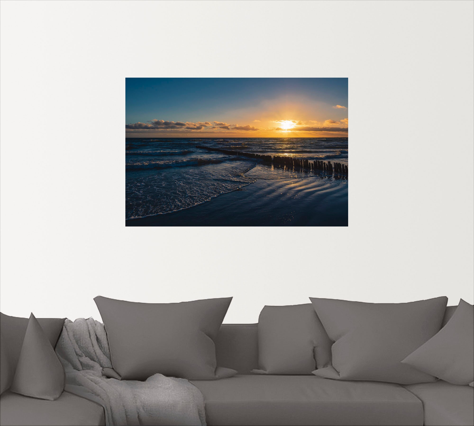 Artland Wandbild »Ostseeküste auf der (1 vom Bilder -aufgang Sonnenuntergang Moen Dänemark«, & Insel