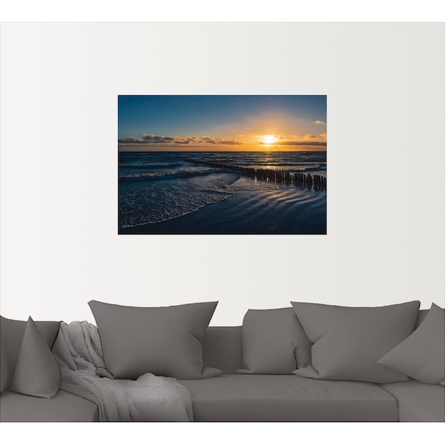 Artland Wandbild »Ostseeküste auf der Insel Moen Dänemark«, Bilder vom  Sonnenuntergang & -aufgang (1